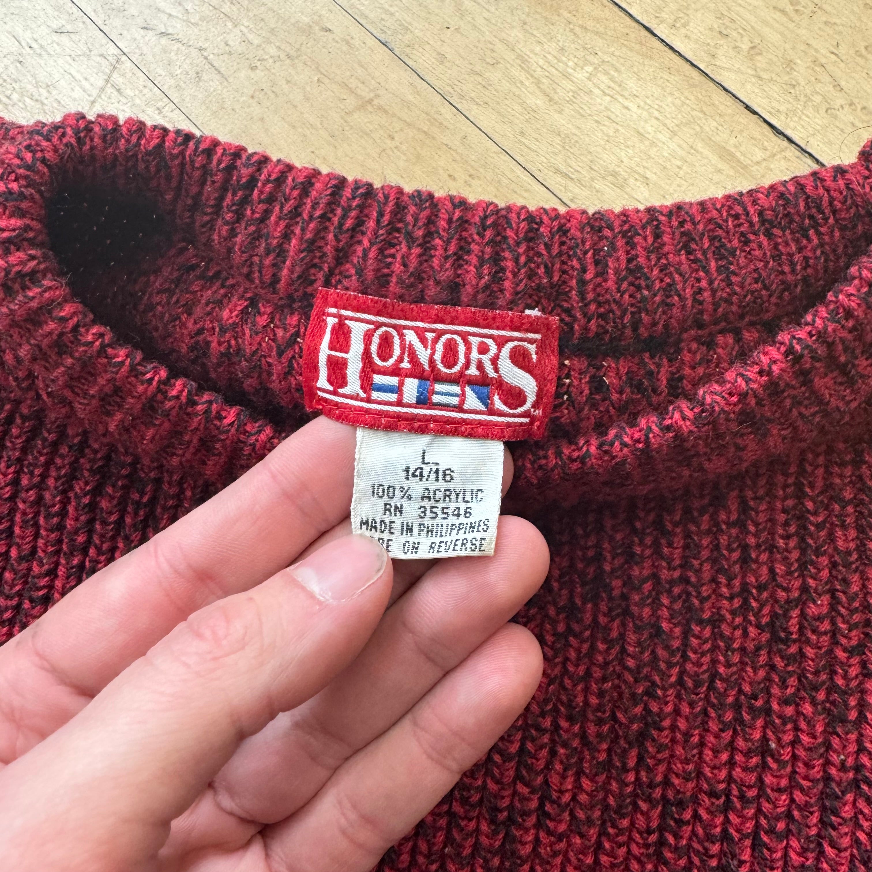 Vintage Honnors Red Sweater Sz S