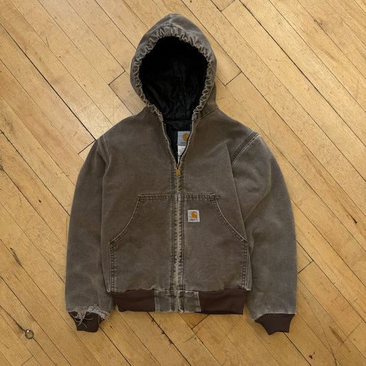 Vintage Faded Carhartt Hooded Jacket Sz YTH M