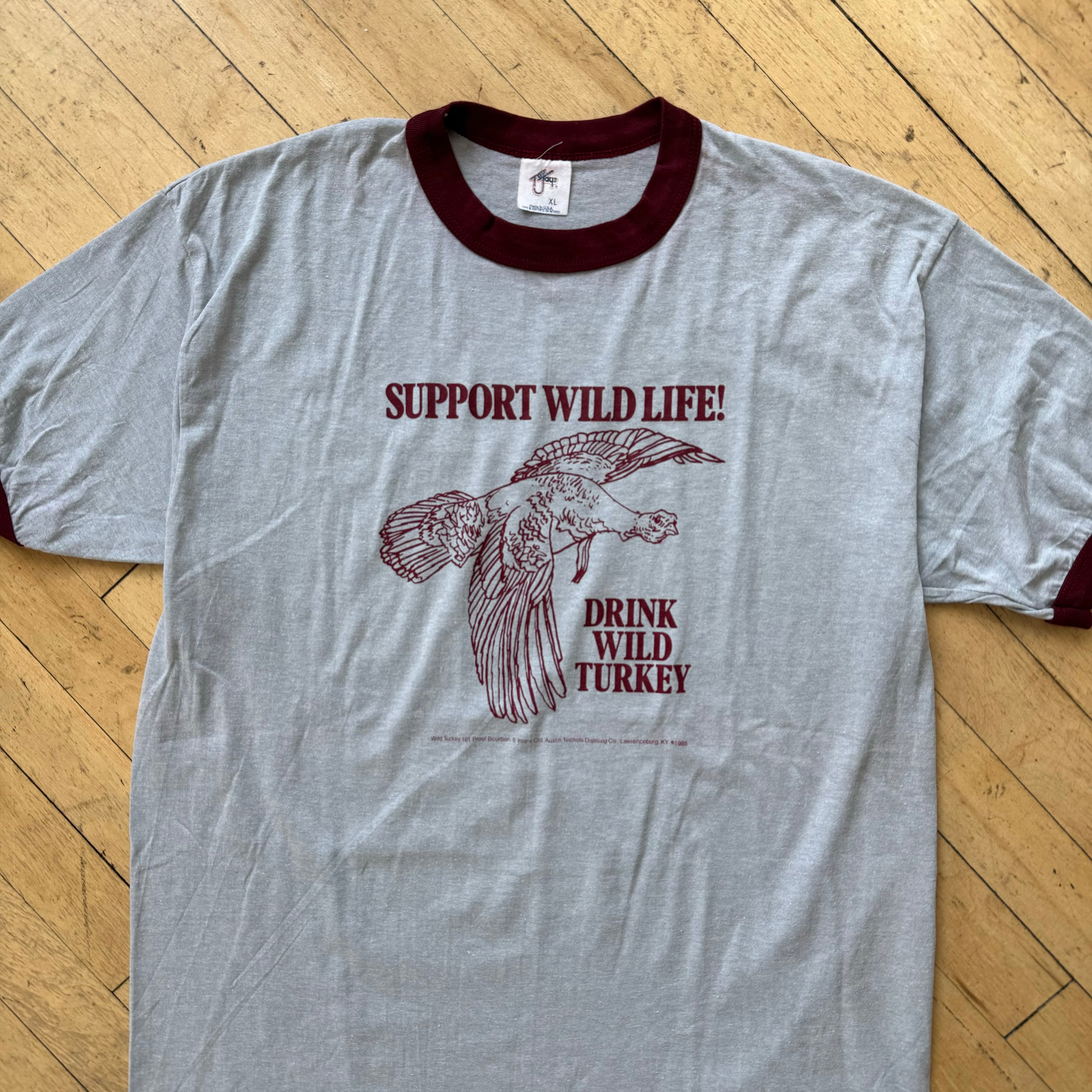 Vintage Support Wildlife Drink Wild Turkey T-shirt Sz L