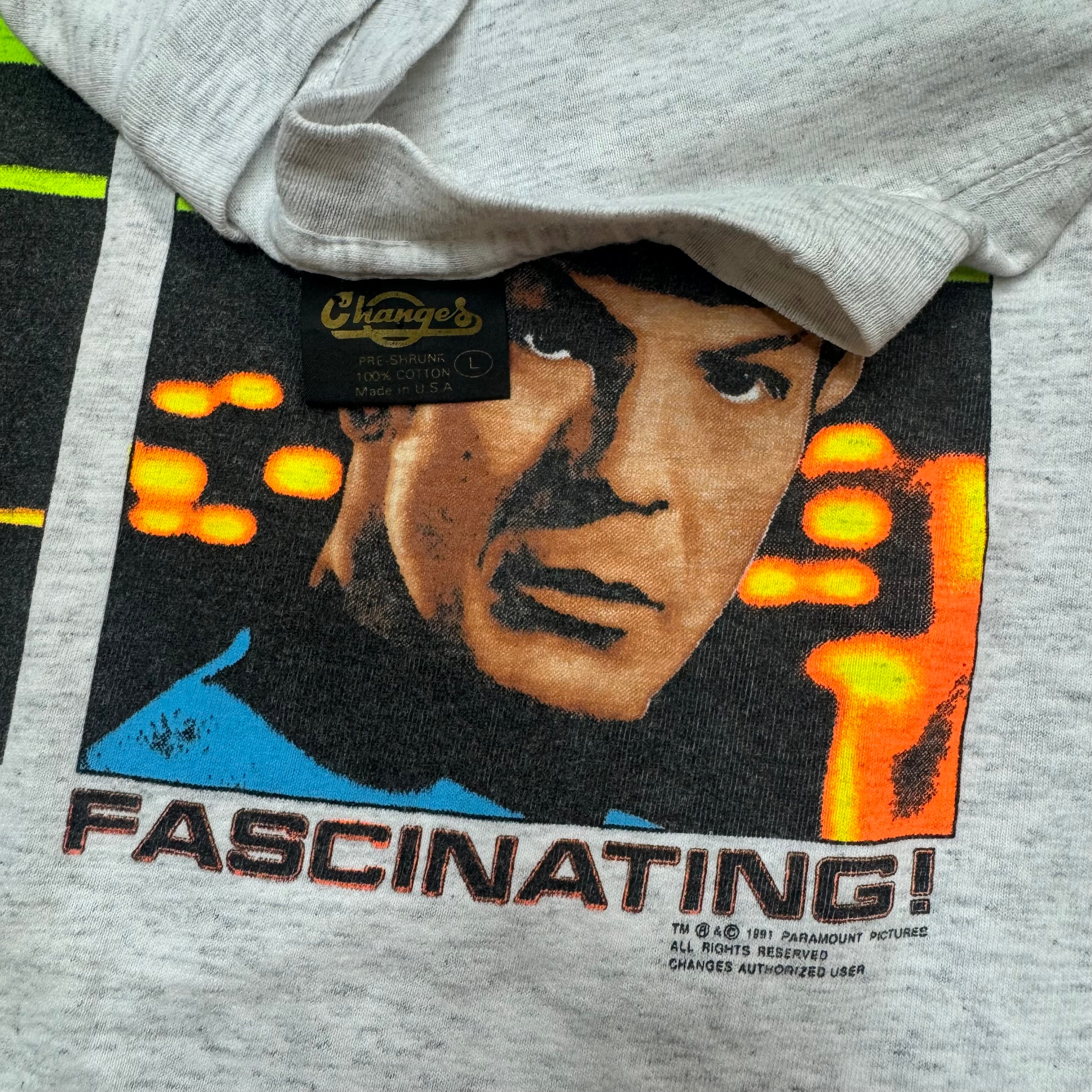 Vintage Star Trek Spock Fascinating Warhol Style T-shirt Sz L