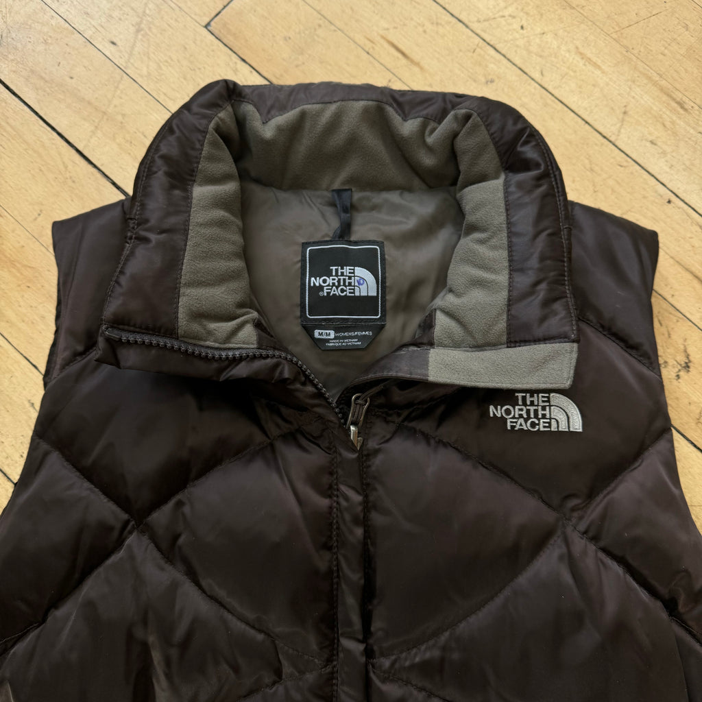 Vintage Brown North Face 550 Puffer Vest Sz M