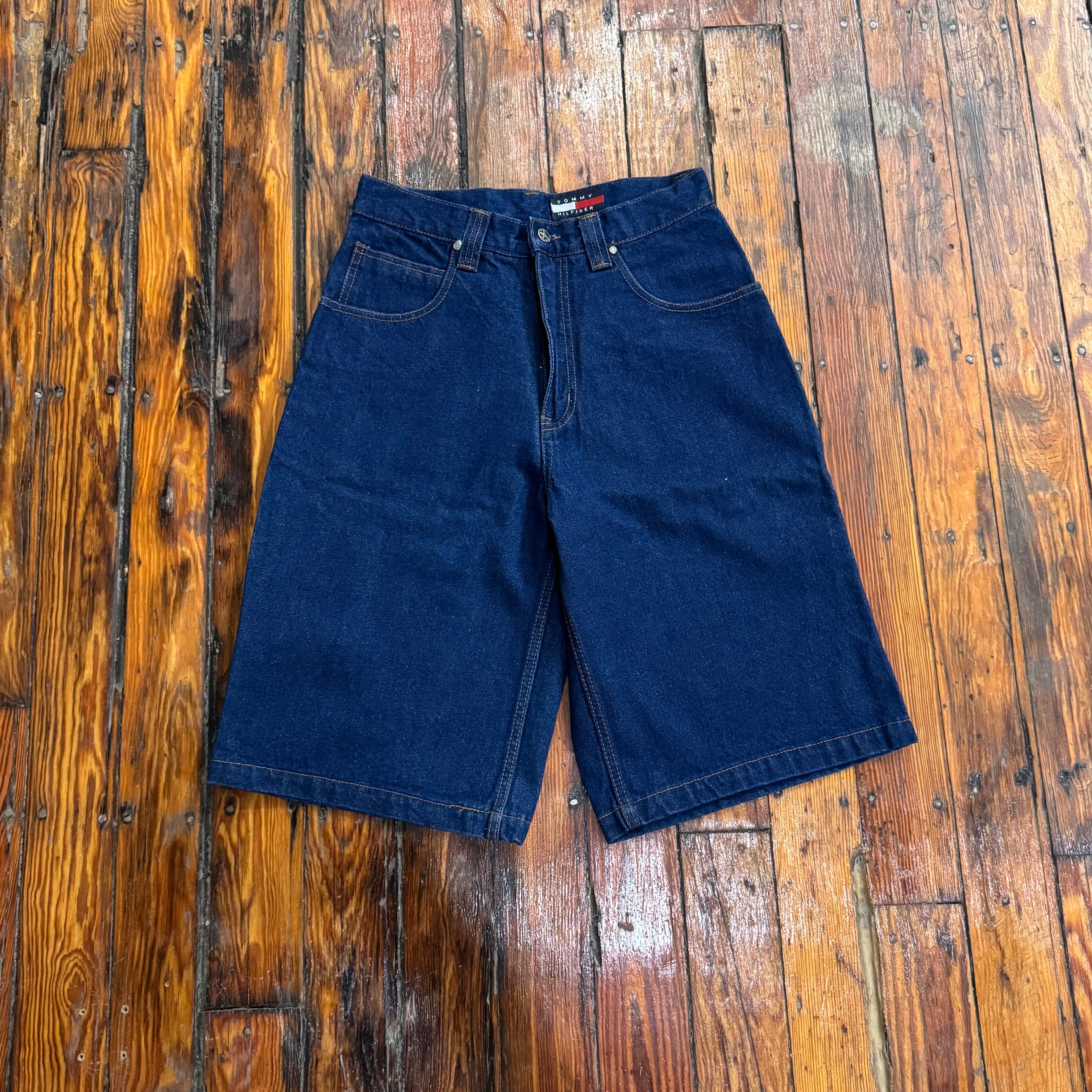 Vintage Embroidered Tommy Hilfiger Denim Jean Shorts Sz 30