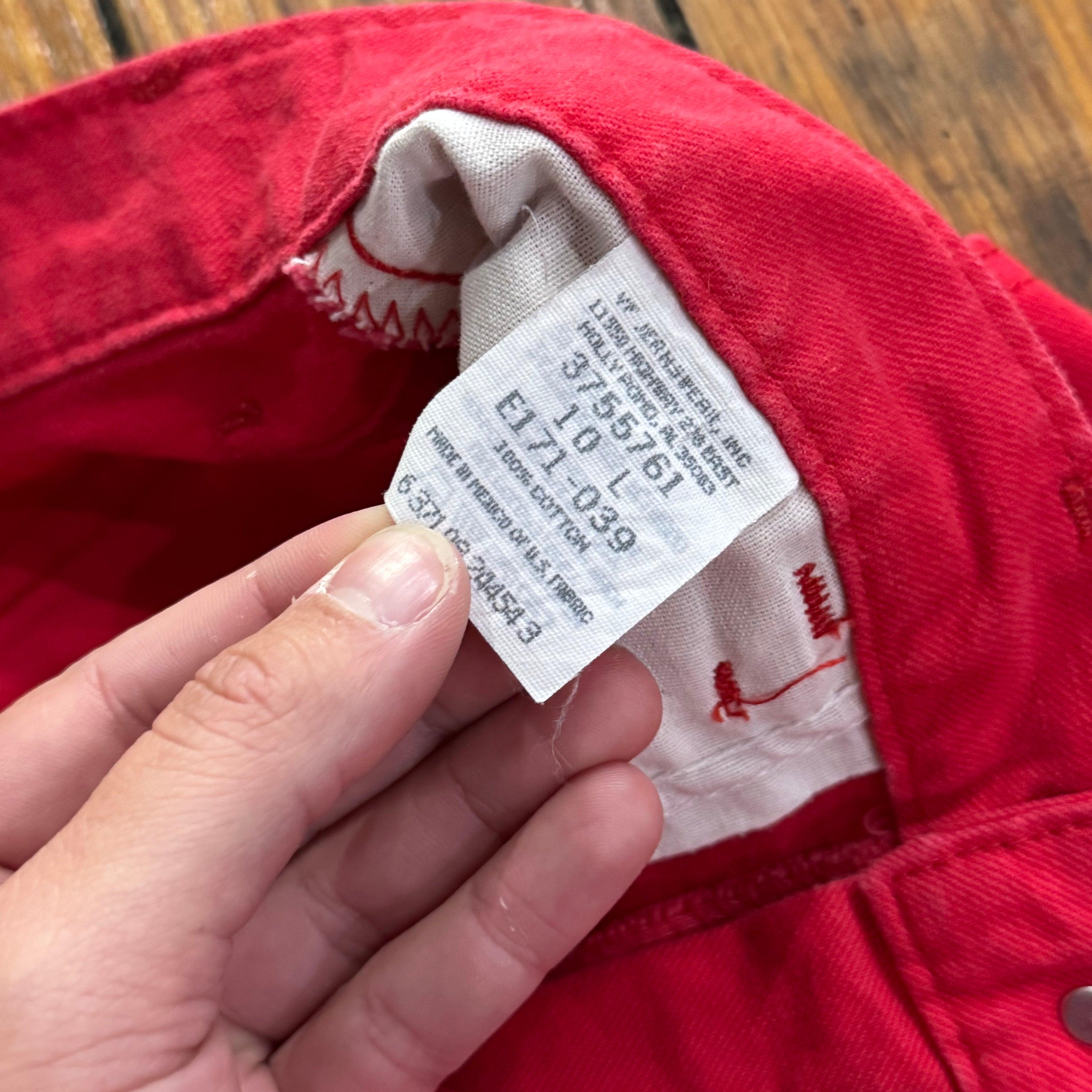 Vintage Red Lee Denim Jean Shorts Sz 10