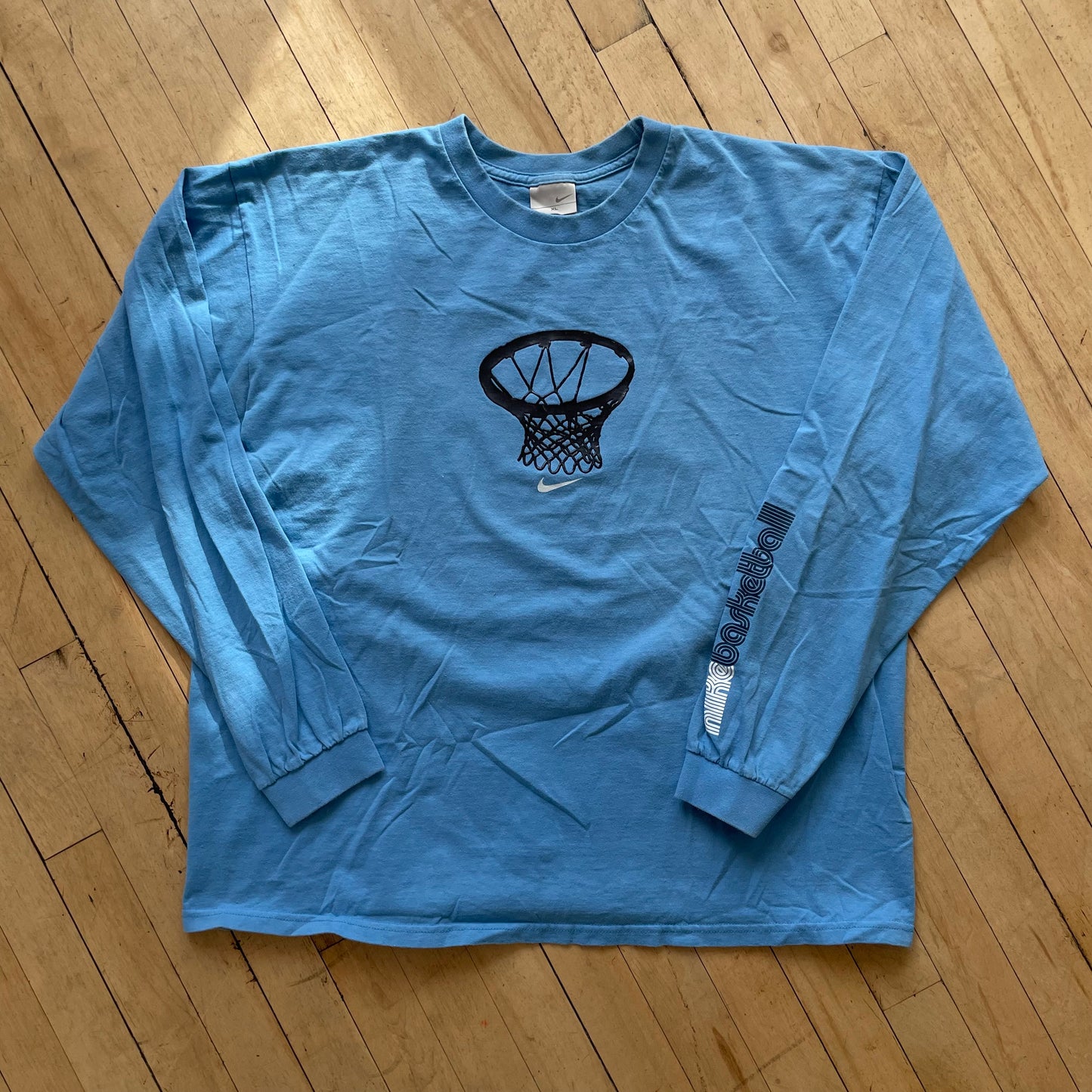 2000s Baby Blue Nike Basketball Long sleeve T-shirt Sz XL