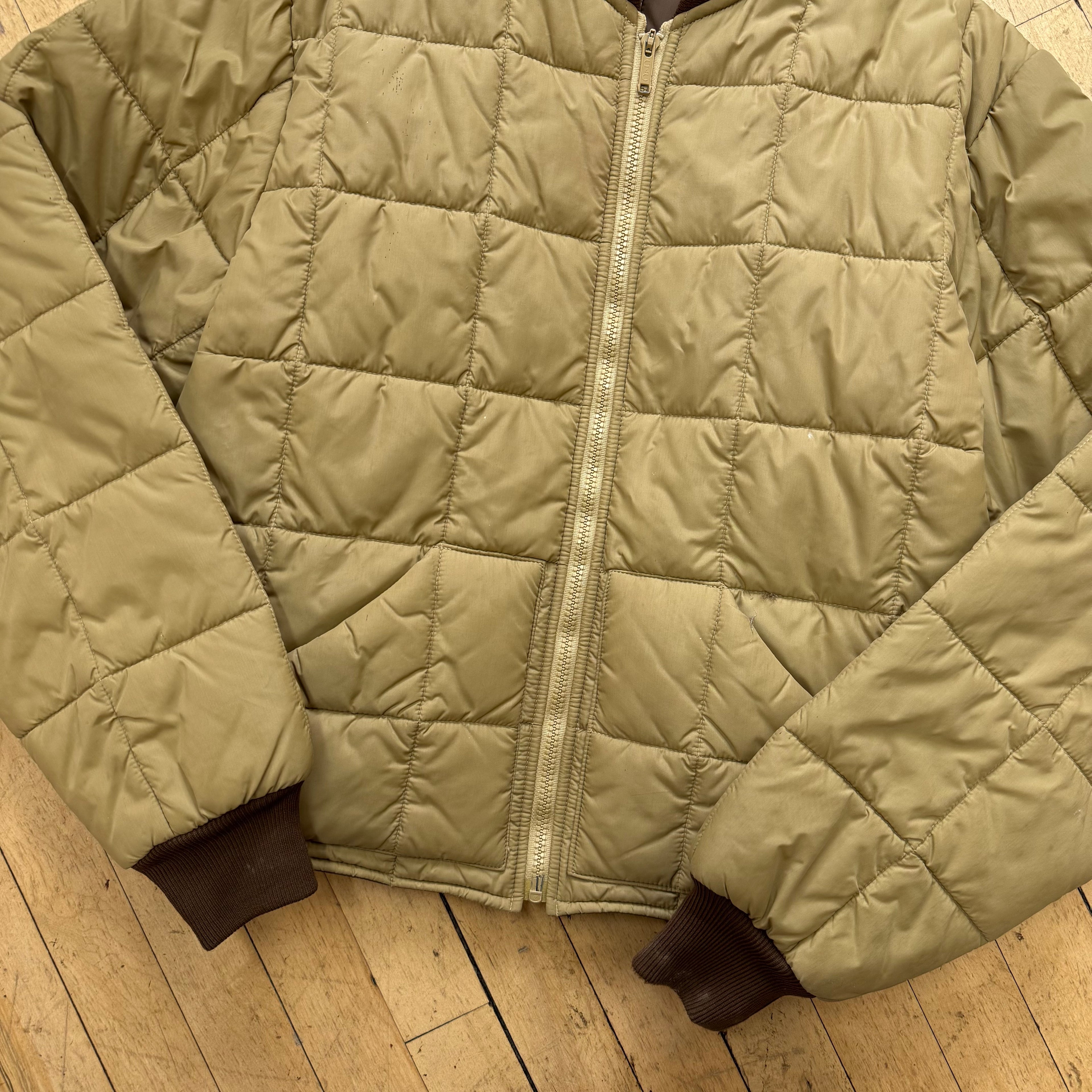 Vintage Tan Down Puffer Jacket Sz S