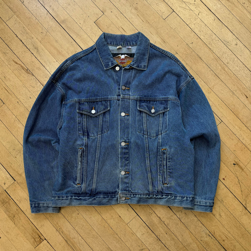 Vintage Harley Davidson Live to ride Jean Jacket Sz L