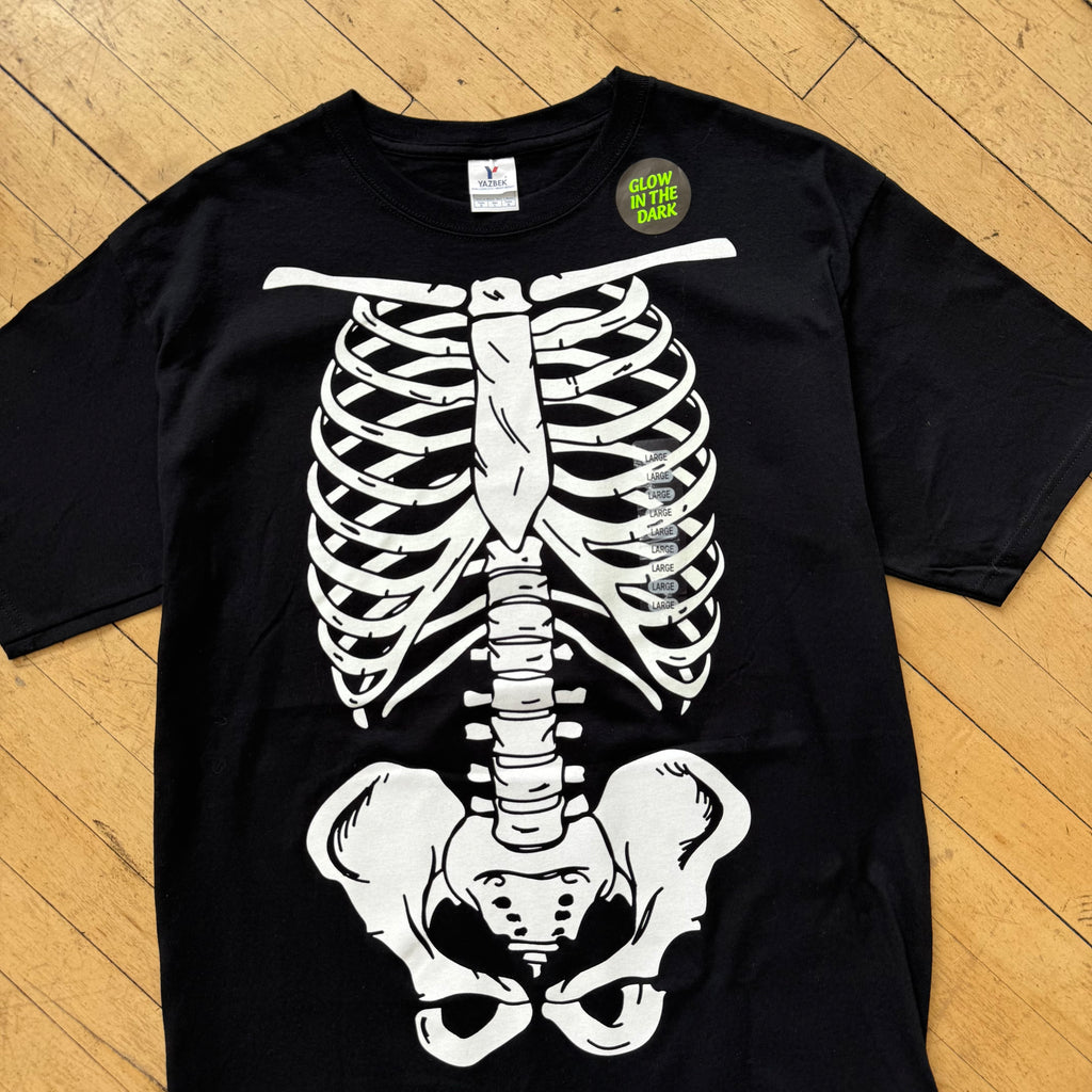 Y2K Glow In the Dark Skeleton T-shirt Sz XL (New)