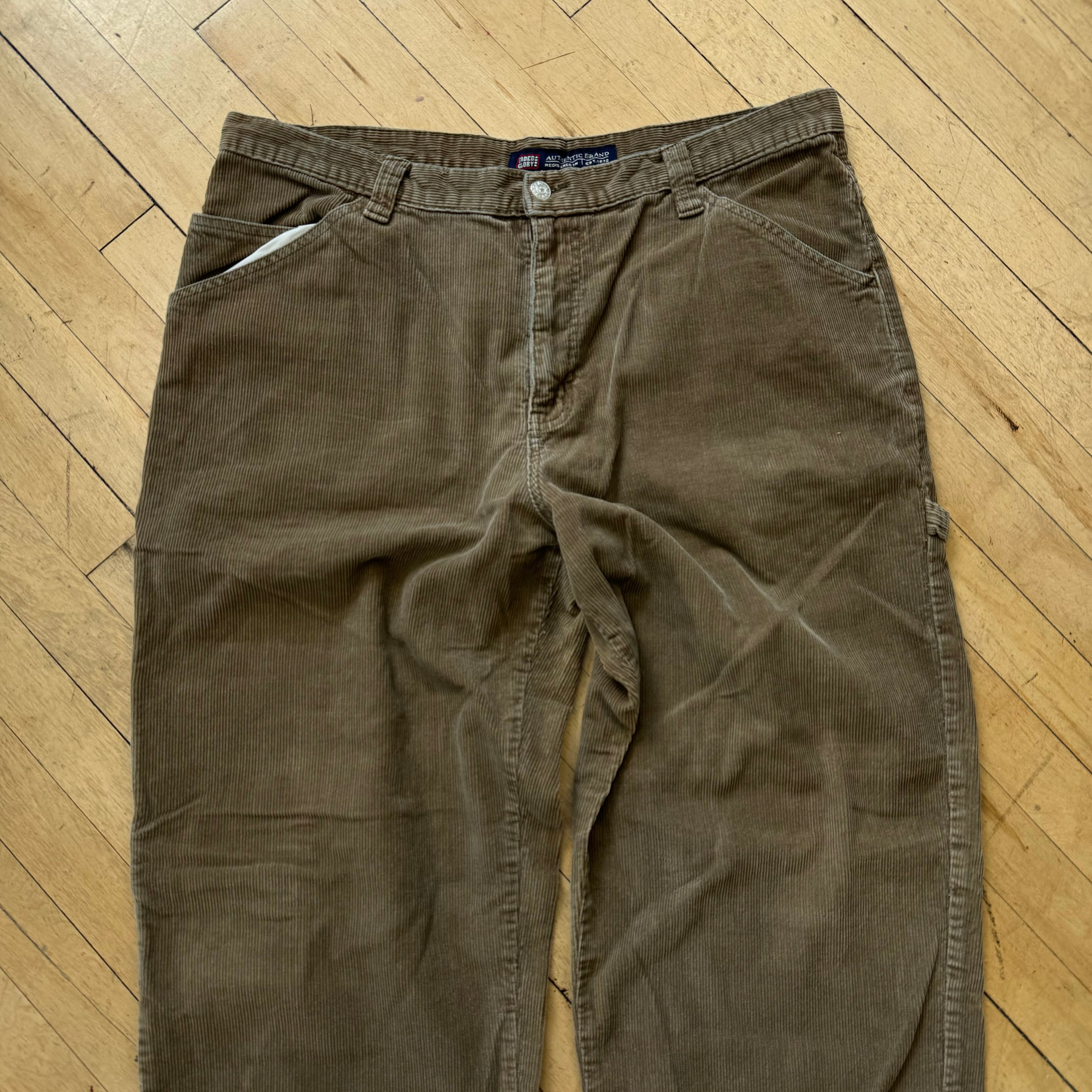Vintage Corduroy Brown Faded Glory Cargo Pants Sz 38x32