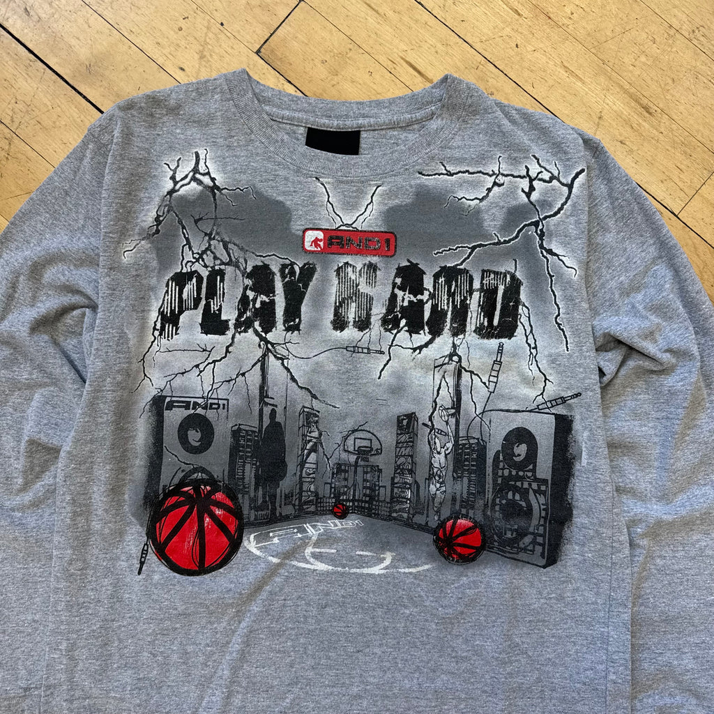 Y2K And-One Play Hard long Sleeve T-shirt Sz S
