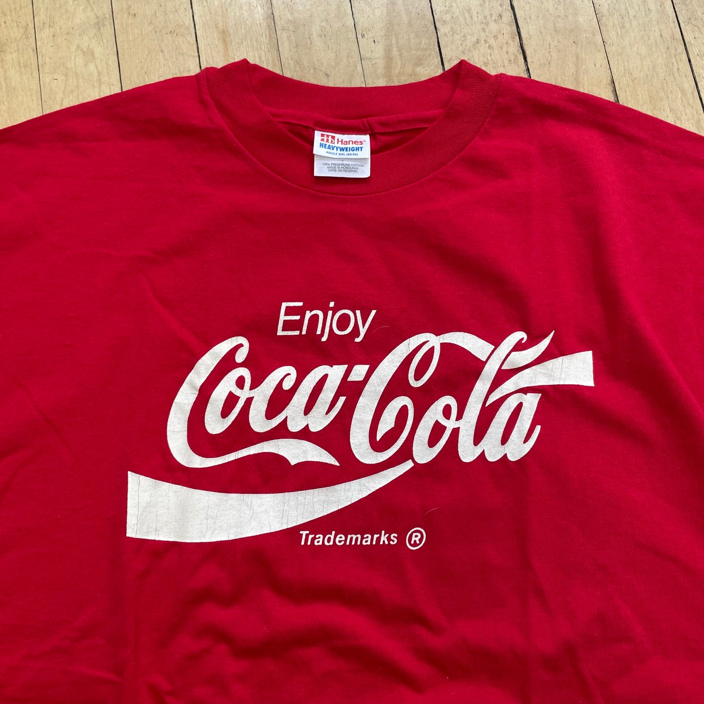 90s Red Enjoy Coca-Cola SpellOut T-shirt Sz XL