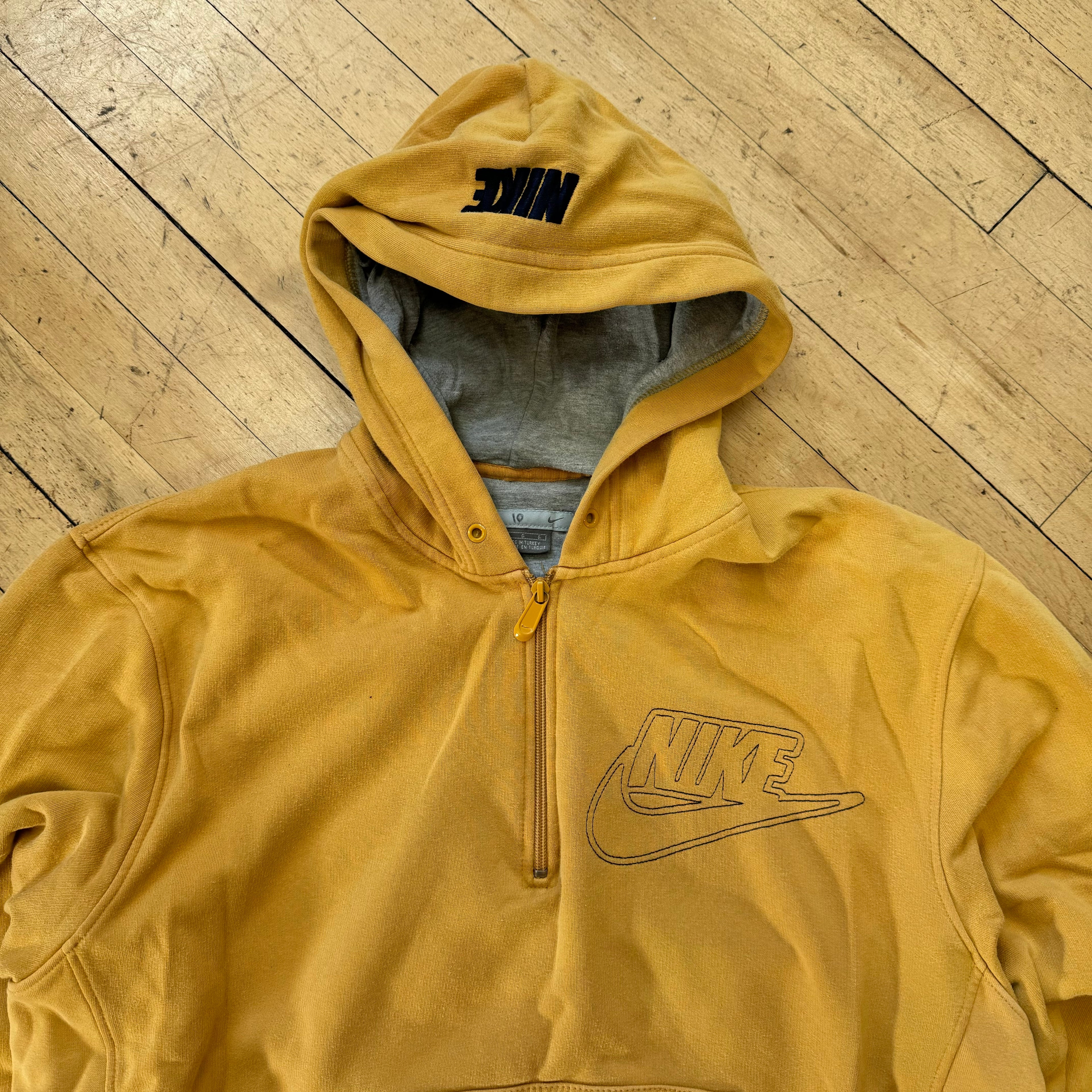 Vintage Yellow Nike Quarter Zip Pull over Jacket Sz L