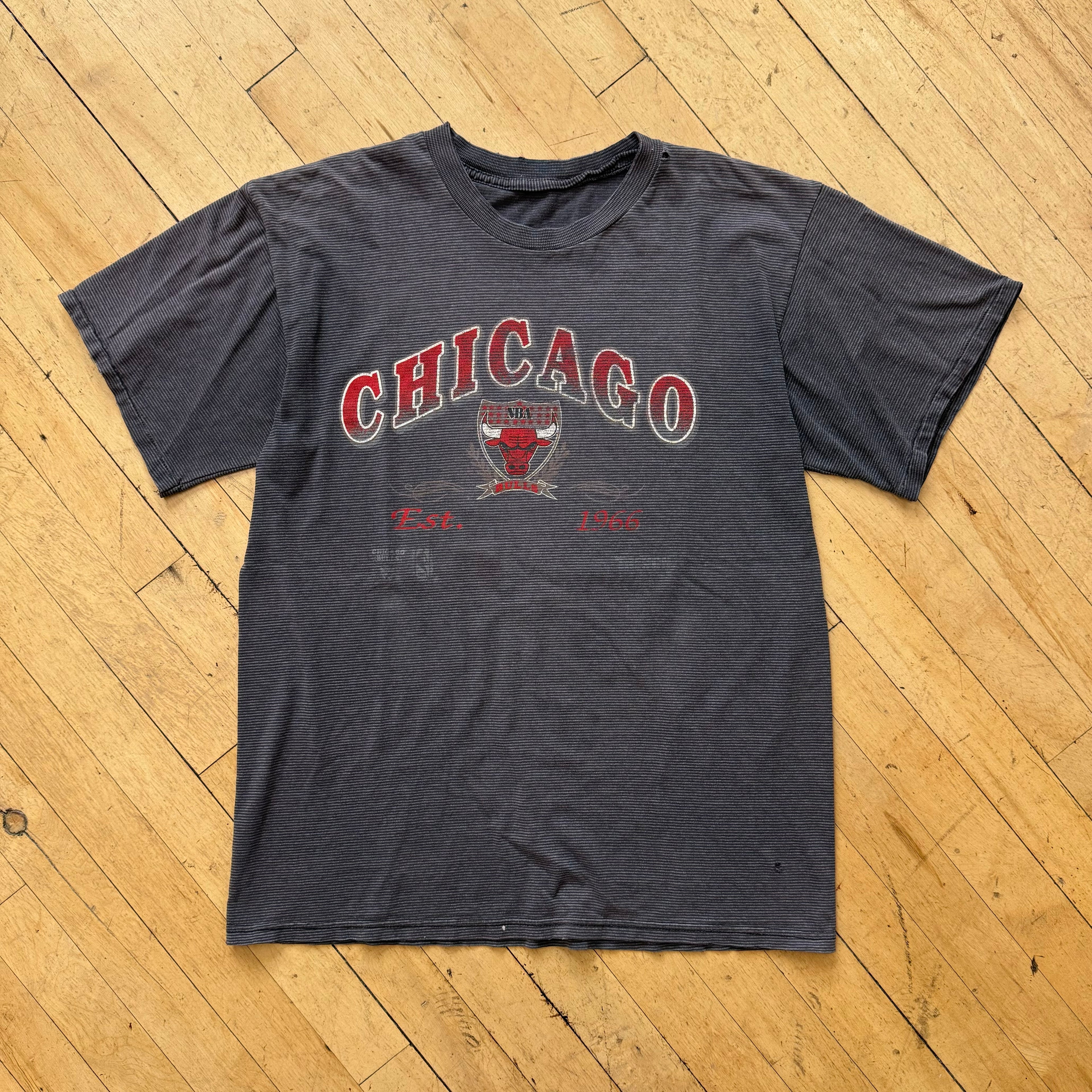 Vintage Chicago Bulls striped T-shirt Sz L