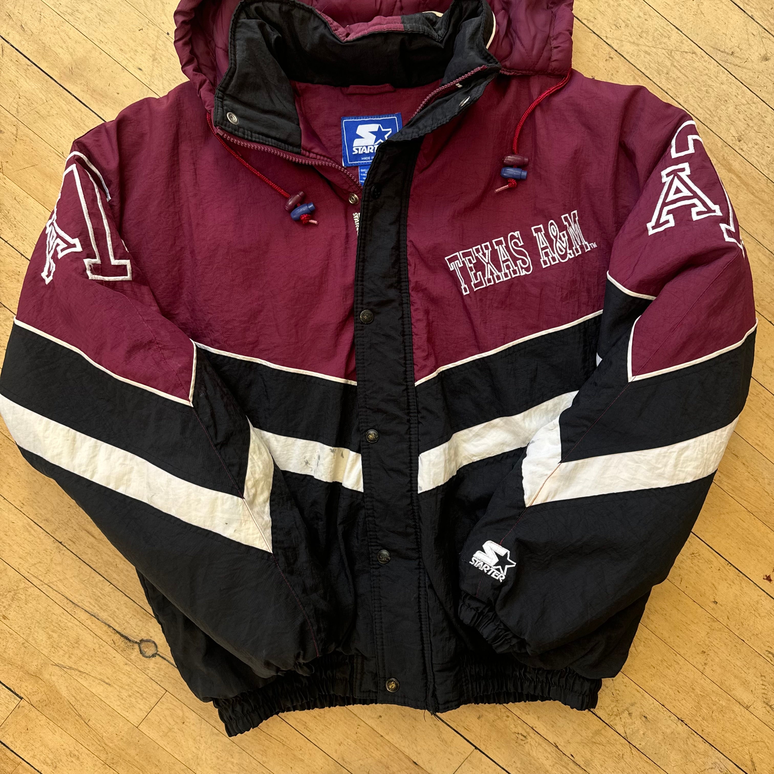 Vintage Texas A & M Starter Puffer Jacket Sz L