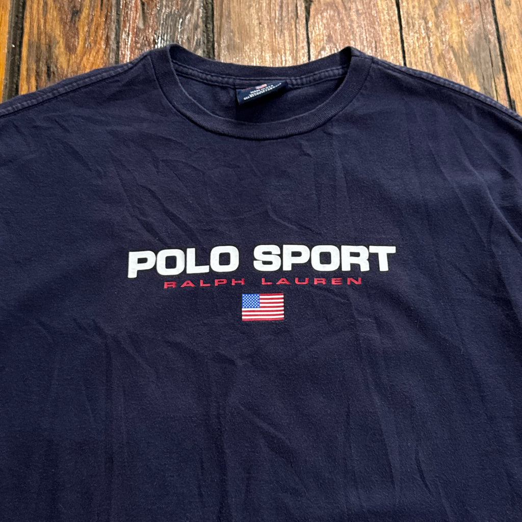 Vintage Polo Sport SpellOut T-shirt Sz L