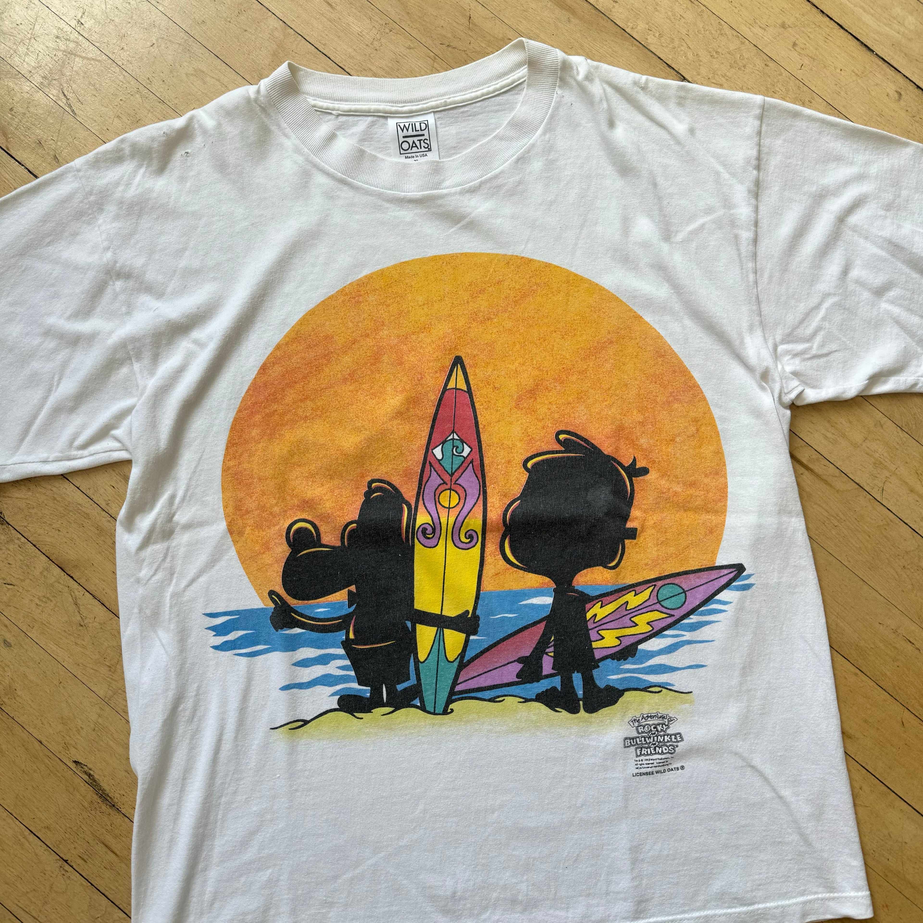 Vintage Rocky & Bullwinkle & Friends T-shirts Sz L