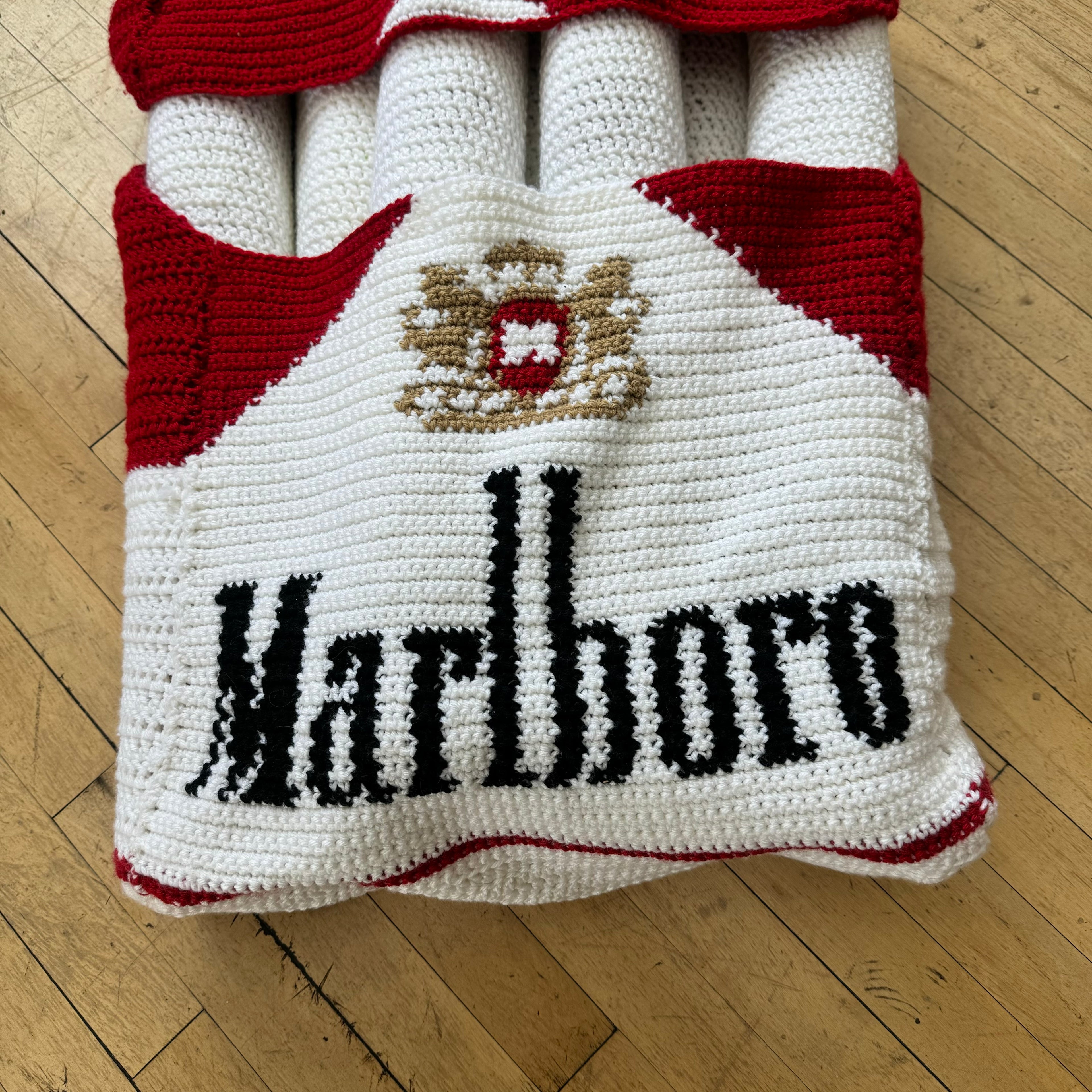 Handmade Crocheted Marlboro Cigarette Box raffle