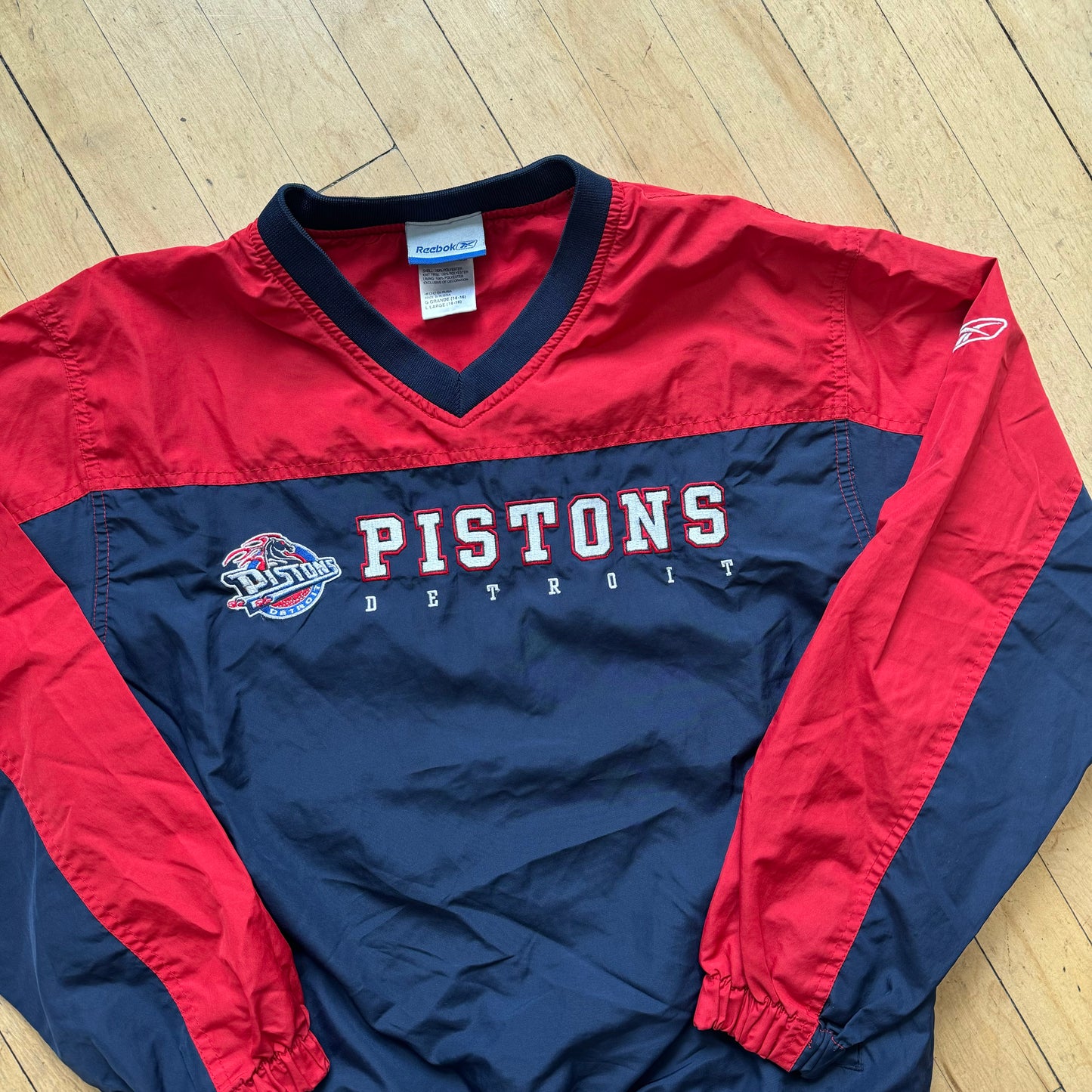 Vintage Detroit Pistons Pullover Jacket Sz YTH L