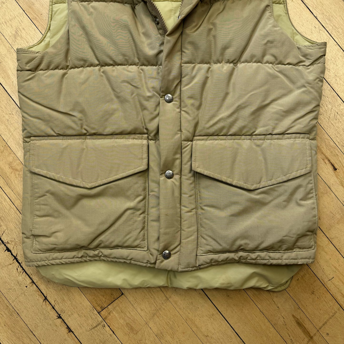 Vintage WoolRich Beige Puffer Vest Sz L