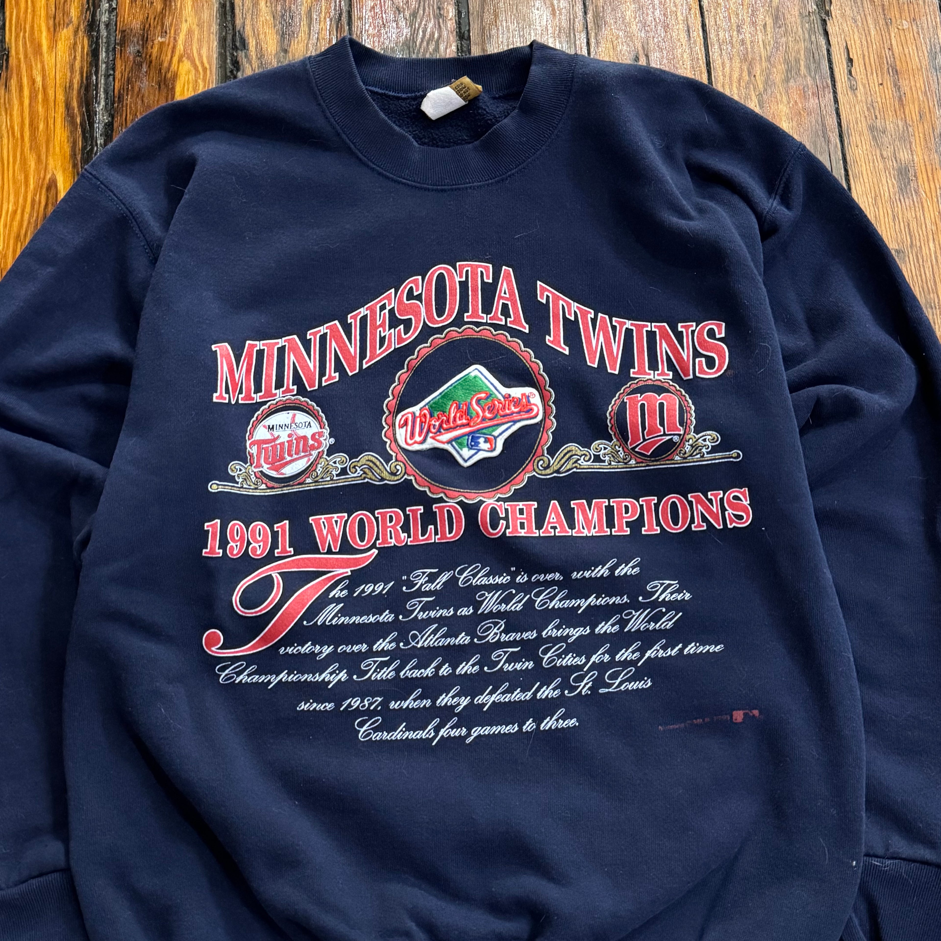 Vintage Minnesota Twins 91’ World Series Crewneck Sz M