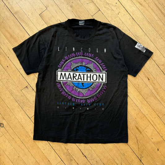 Vintage Faded Lincoln Marathon T-shirt Sz L