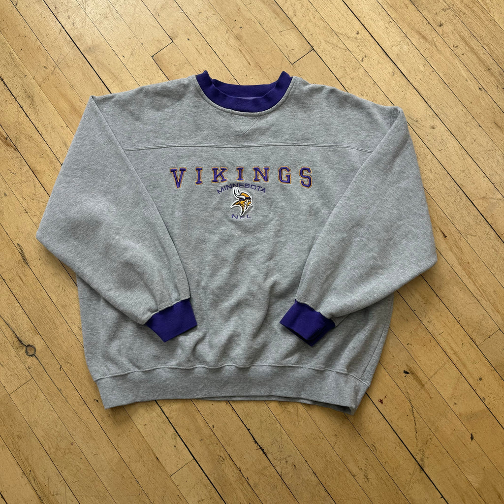 Vintage Minnesota Vikings SpellOut CrewNeck Sz XL