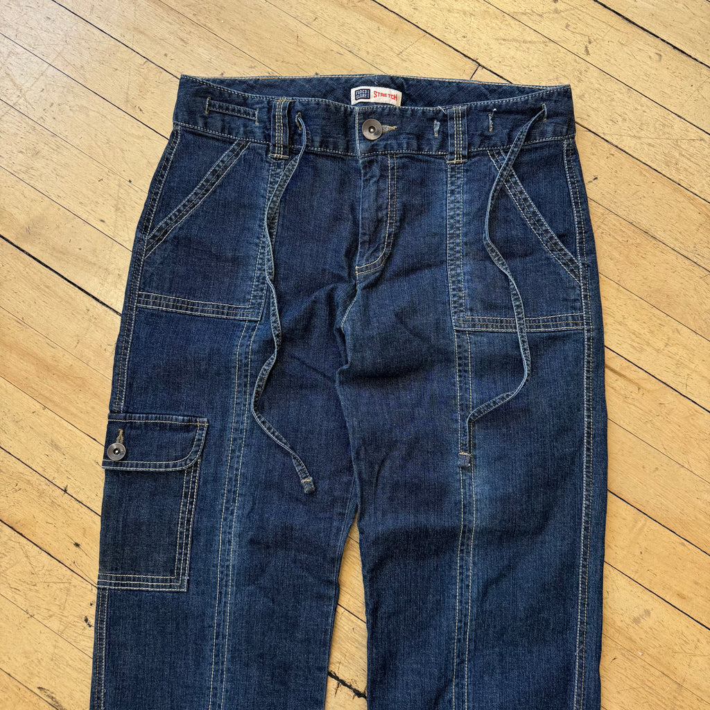 Y2K Women’s Faded Glory Denim Cargo Jeans Sz 4