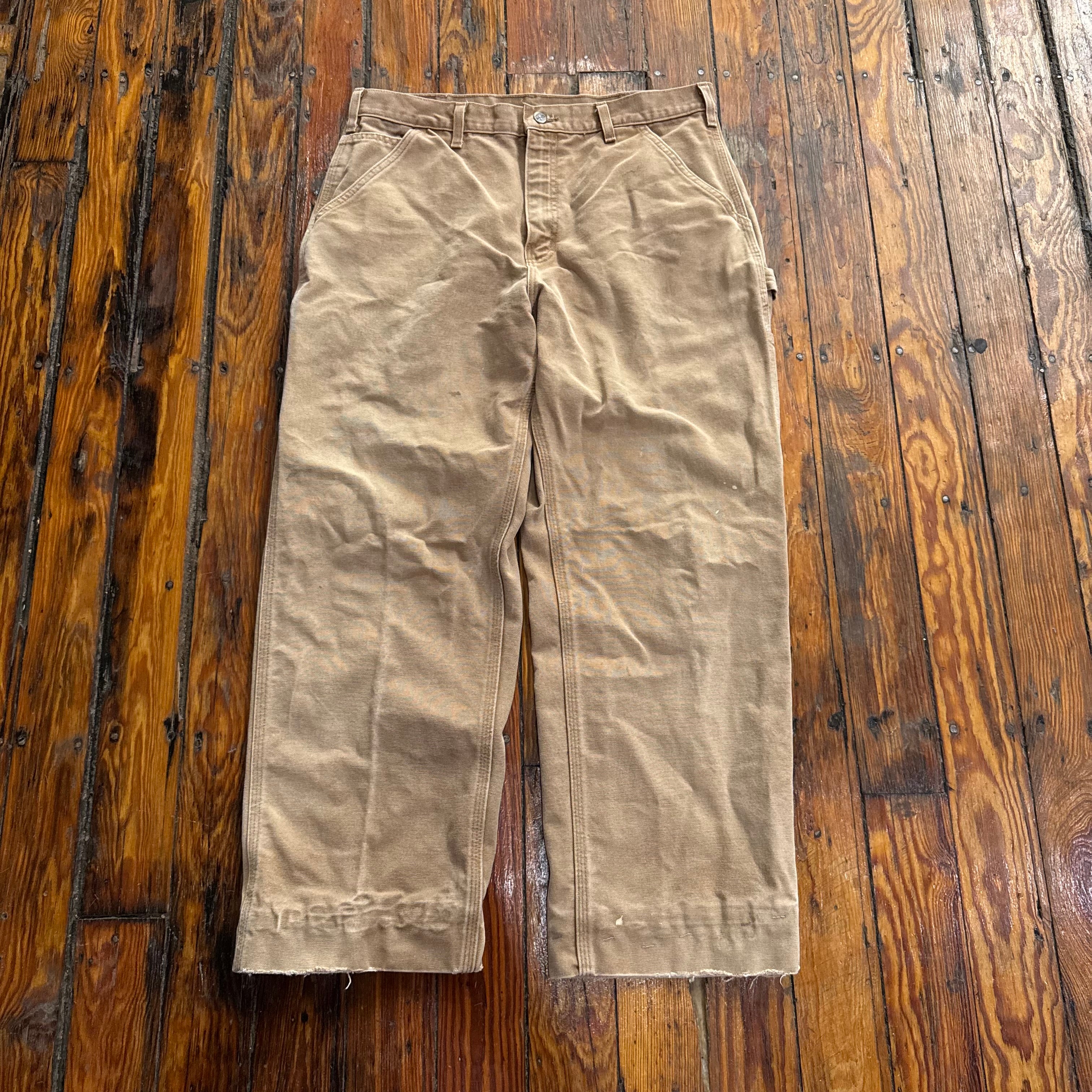Vintage Carhartt Denim Khaki Jeans Sz 34x30
