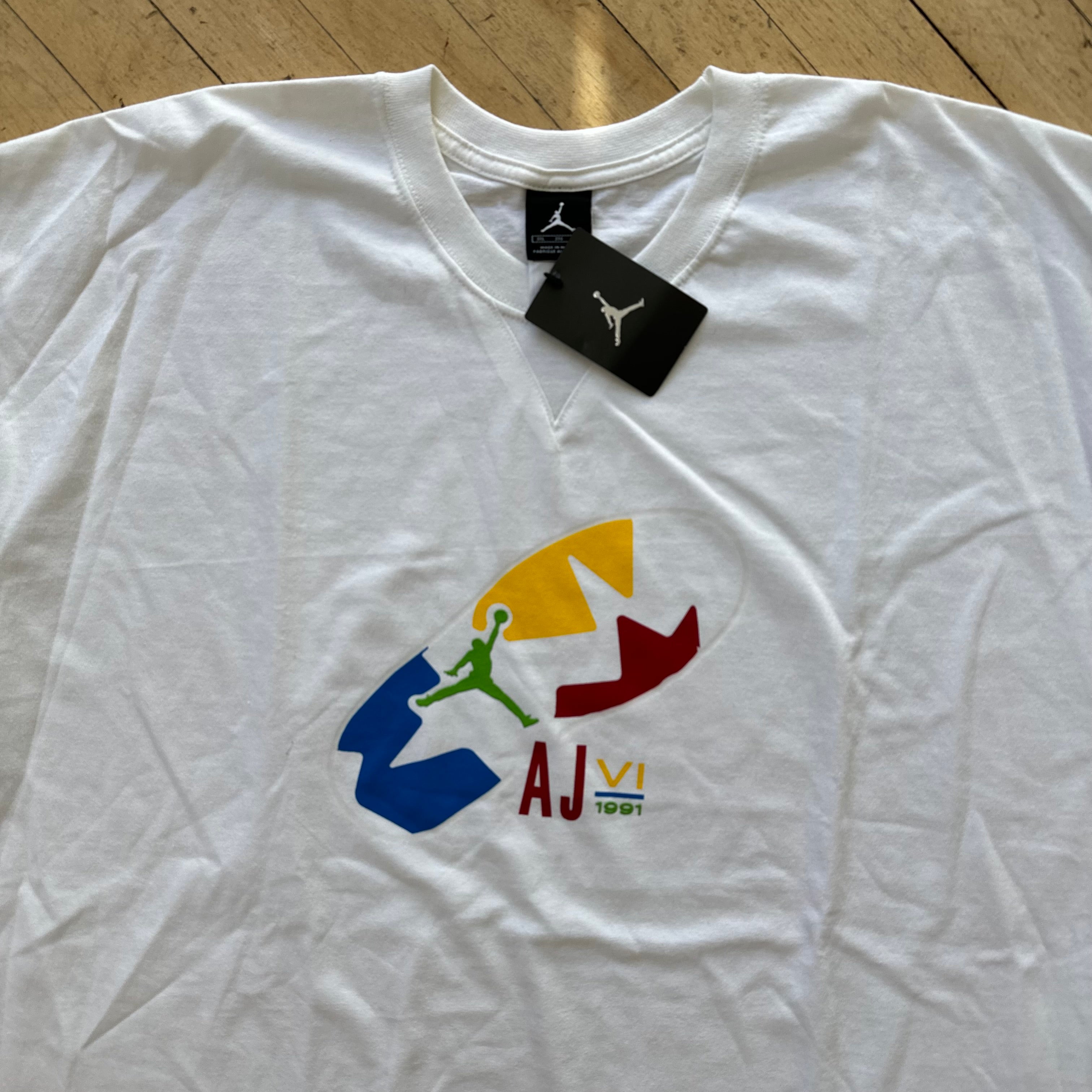 2007 Jordan 6 Olympic Sole Print T-shirt Sz XXXL