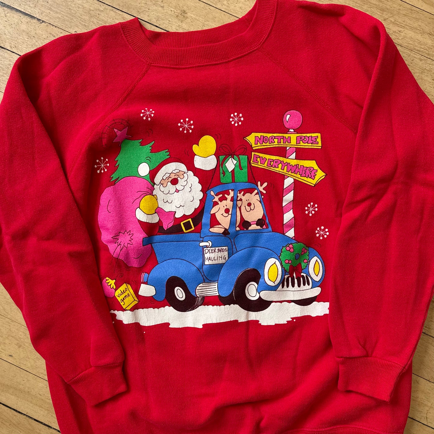 Vintage Holiday Christmas North Pole Crewneck Sz L