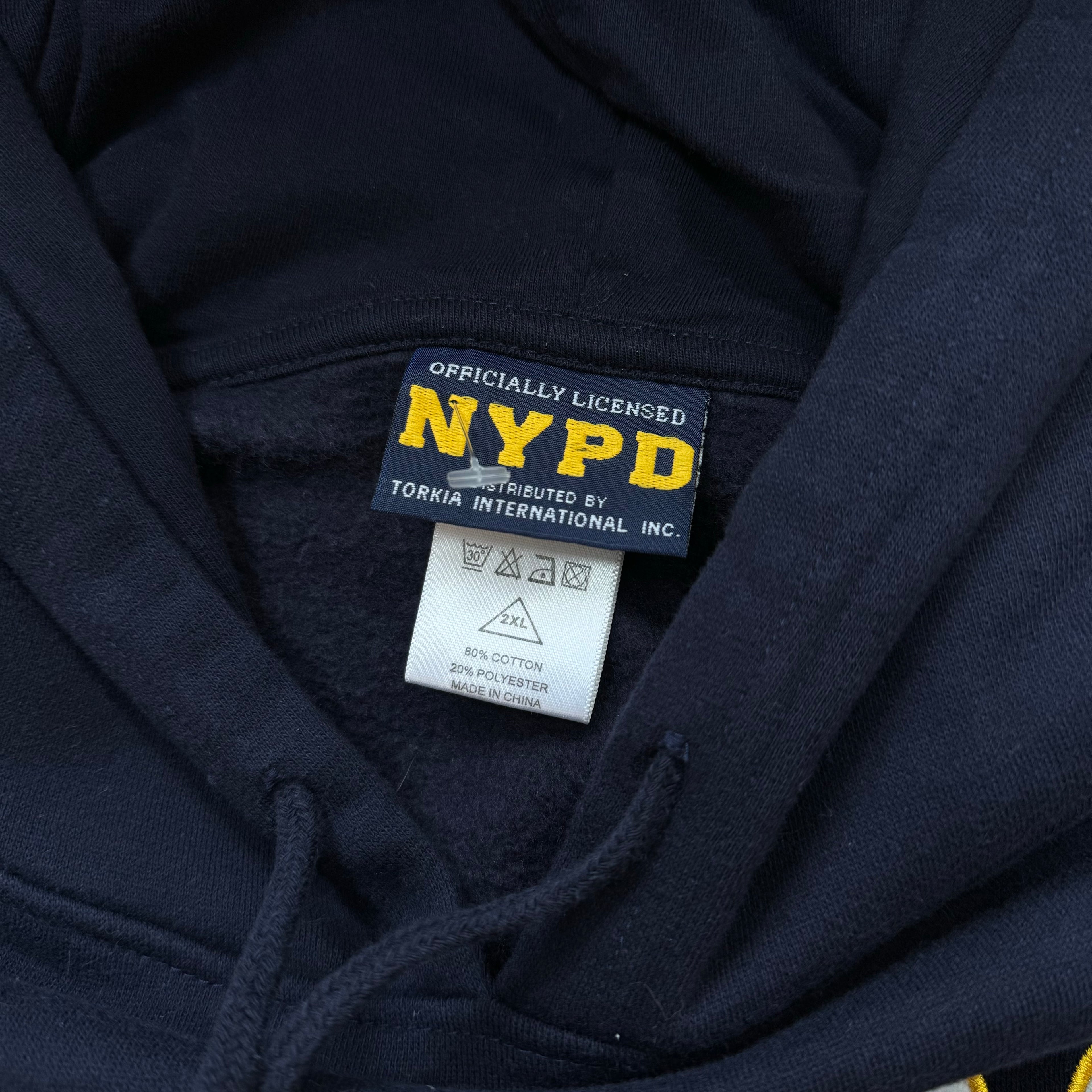 Vintage NYPD SpellOut Hoodie Sz XXL
