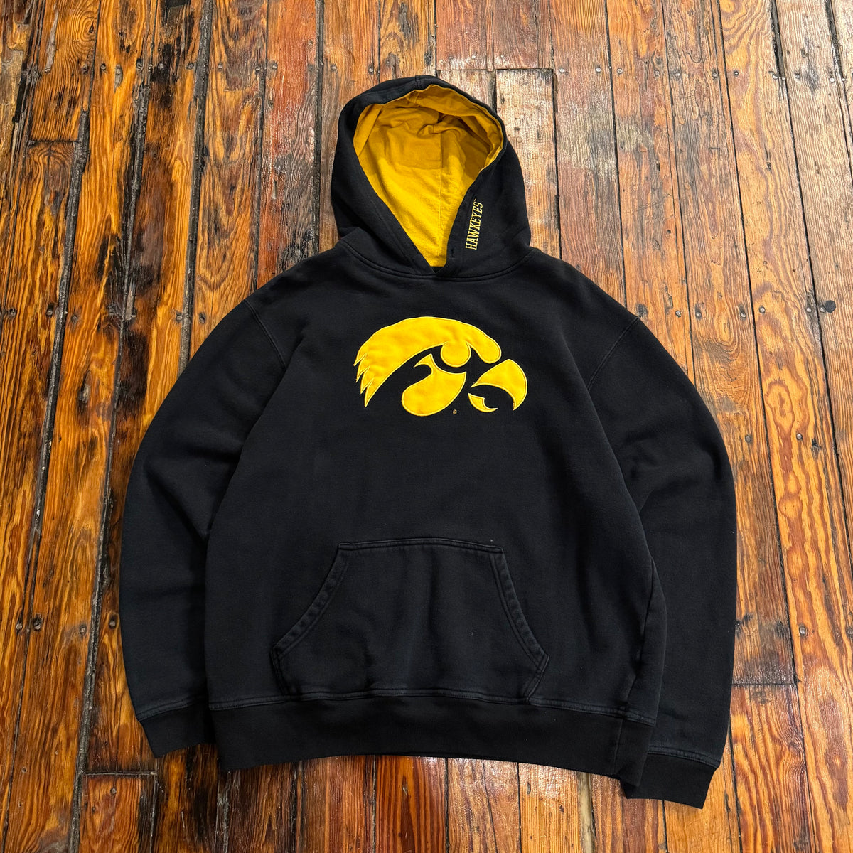Y2K Iowa Hawkeyes Logo Hoodie Sz L
