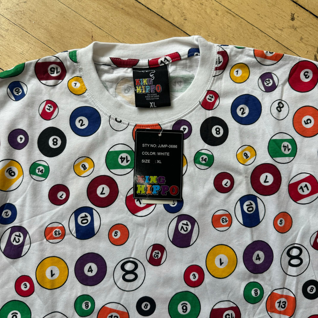 Vintage Billiards Pool Ball AOP T-shirt Sz XL
