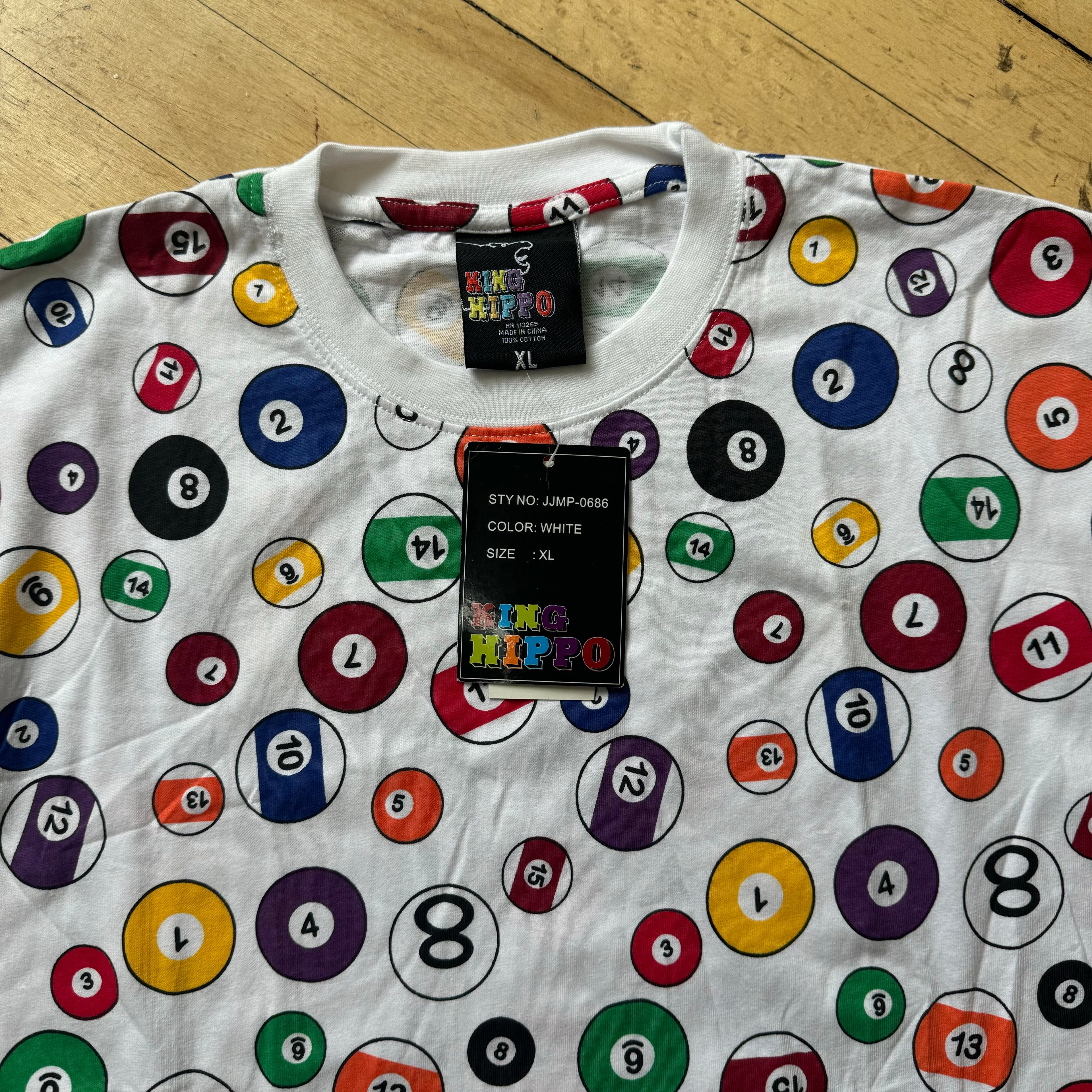 Vintage Billiards Pool Ball AOP T-shirt Sz XL