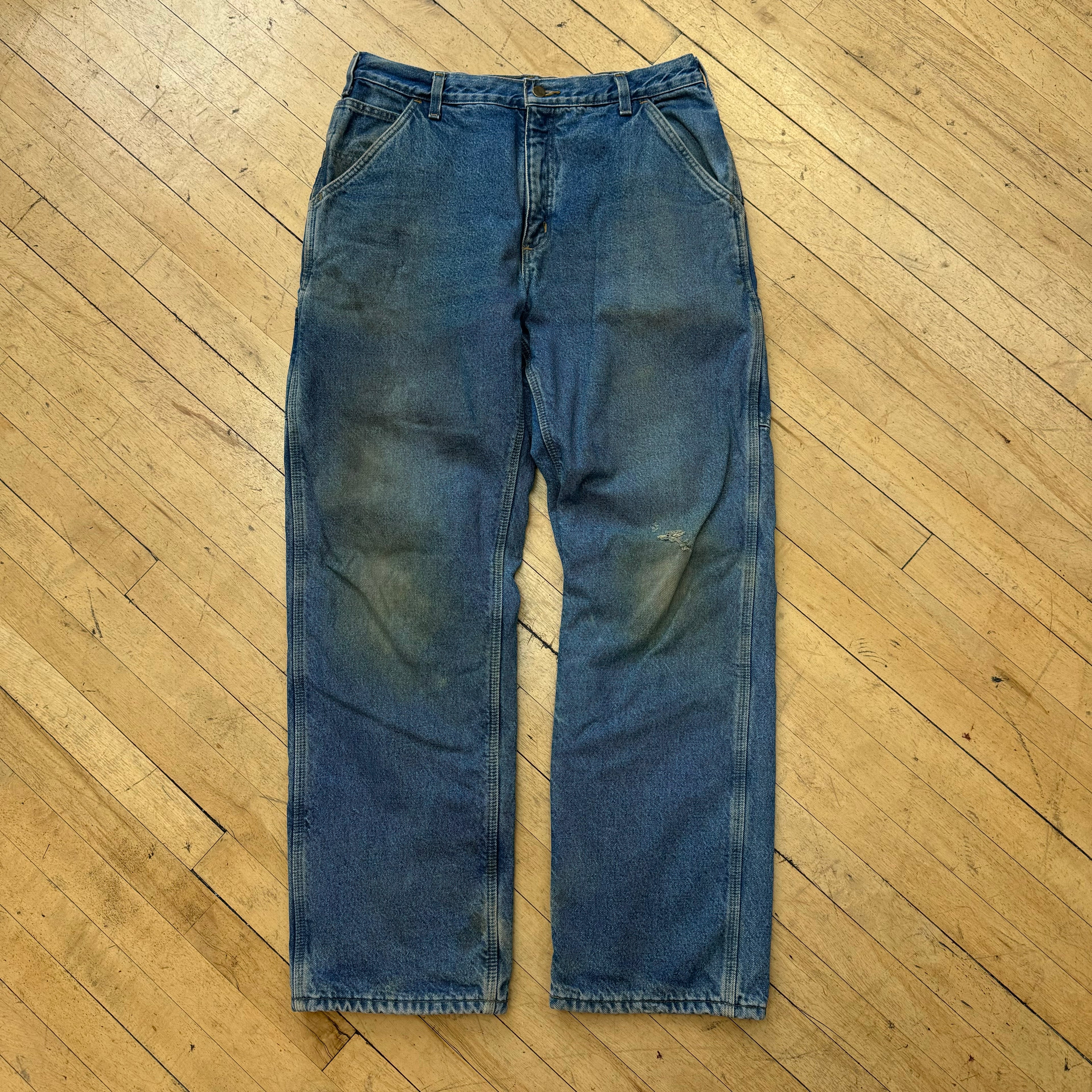 Vintage Distressed Carhartt Denim Jeans Sz 36x34
