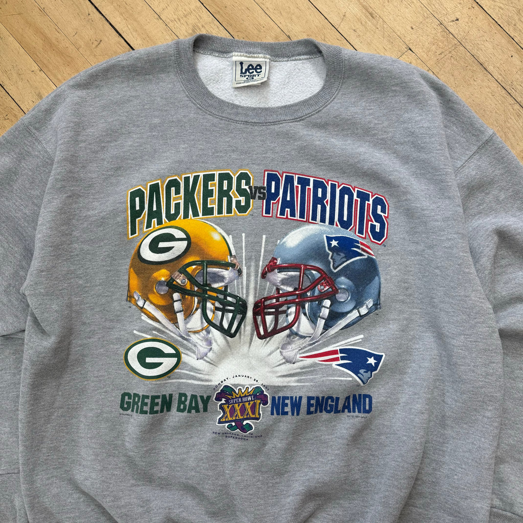 Vintage Packers Vs Patriots Super Bowl CrewNeck Sz XL