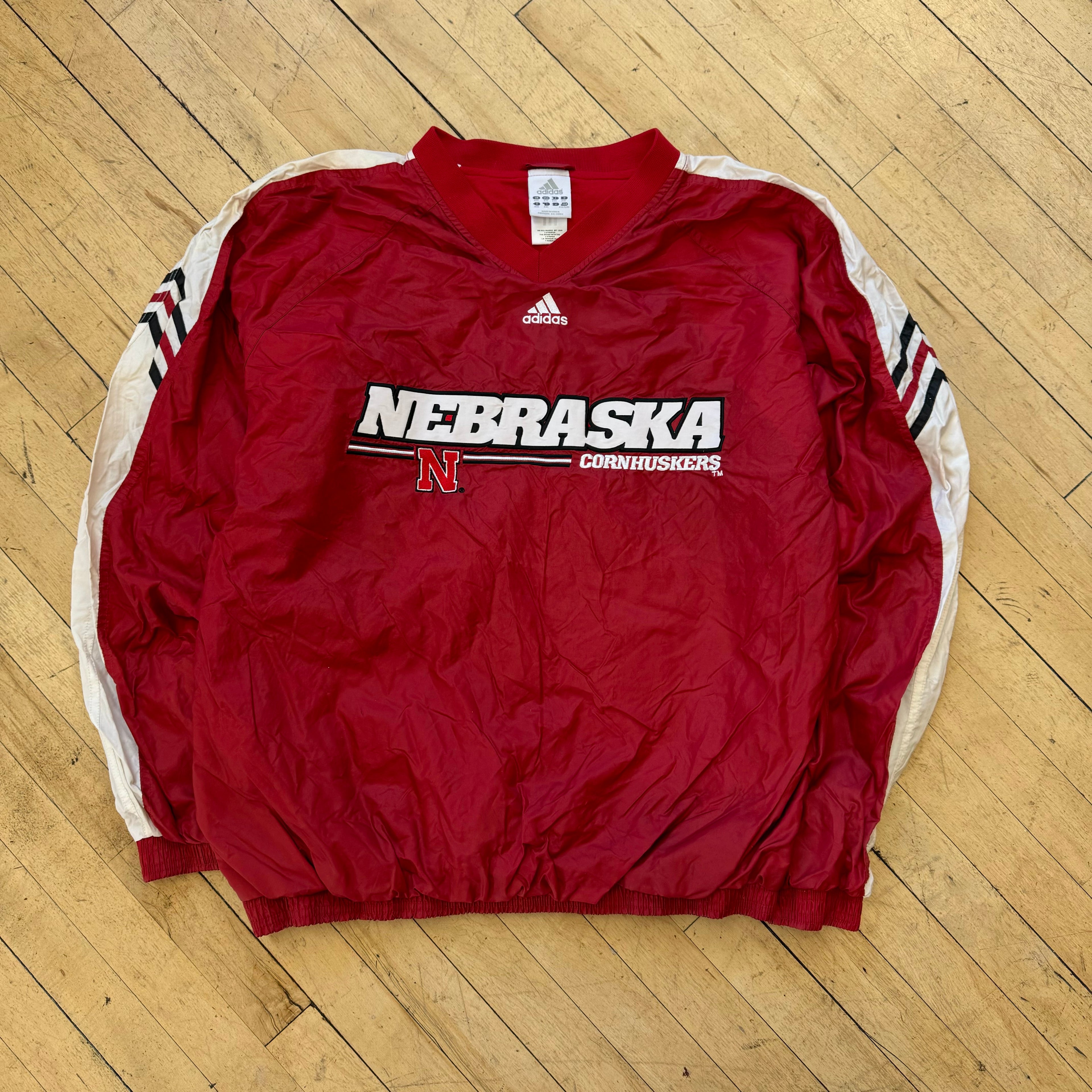 Vintage Adidas Nebraska Pullover Jacket Sz XxL