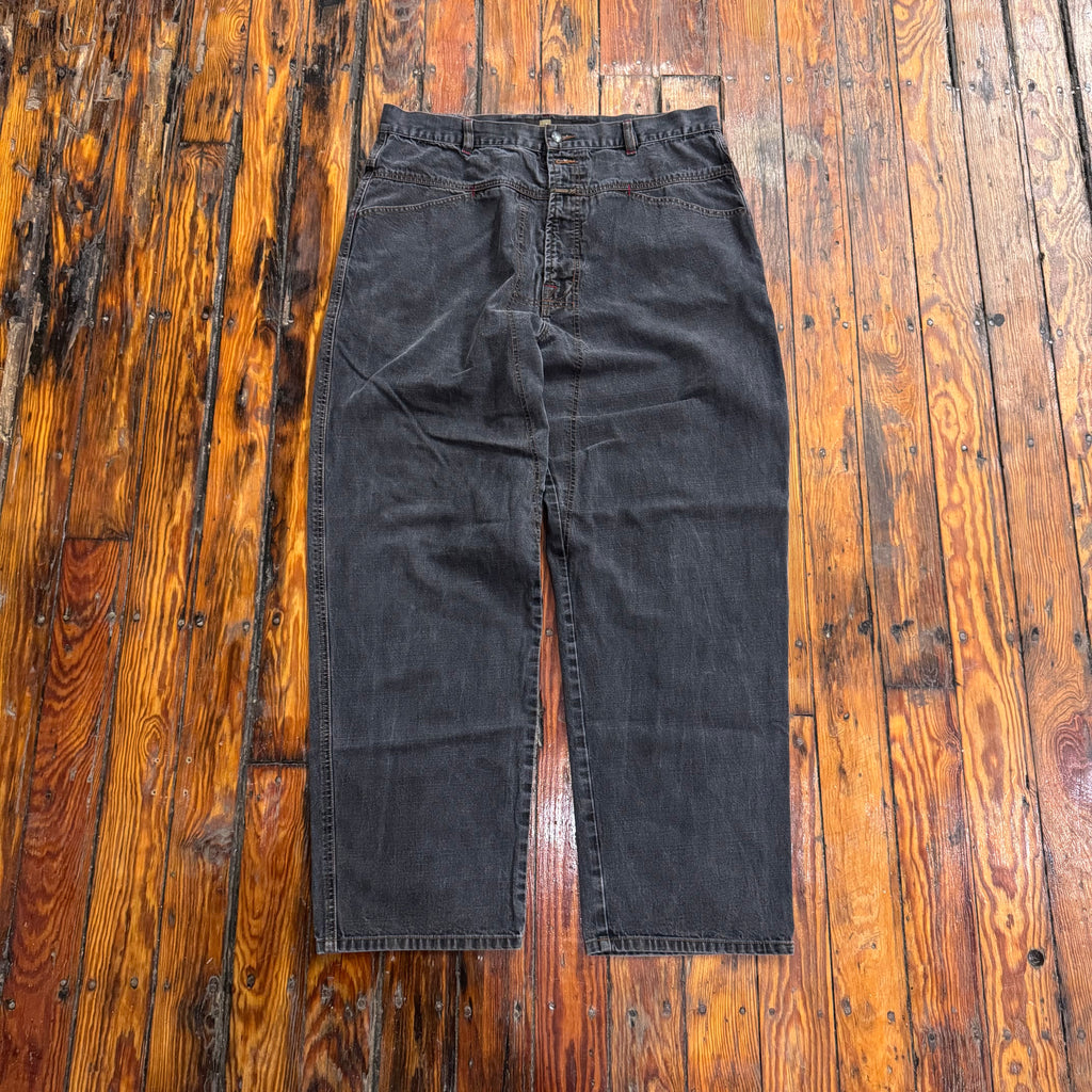 Vintage Baggy Marithe Francois BLK Denim Jeans Sz 38