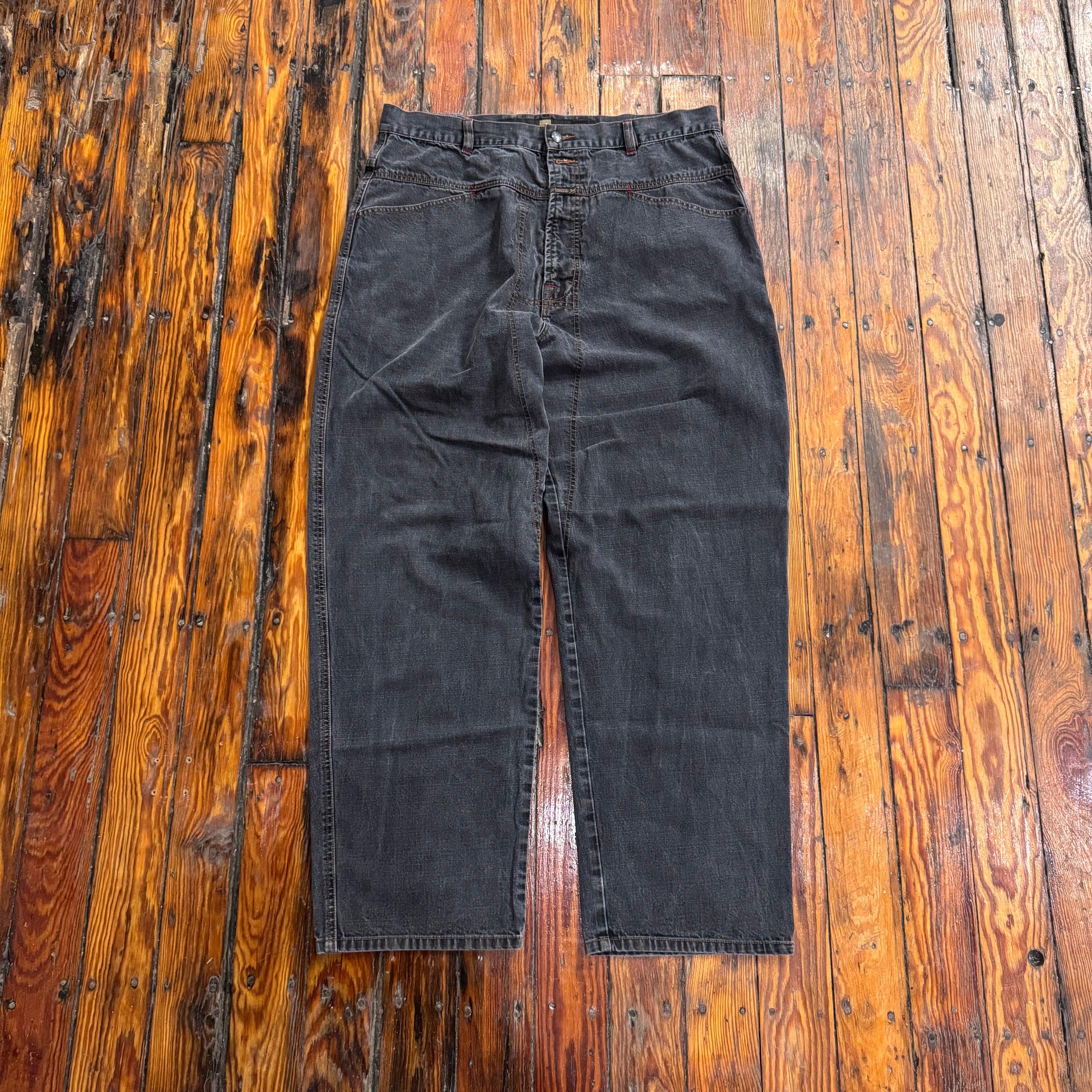 Vintage Baggy Marithe Francois BLK Denim Jeans Sz 38