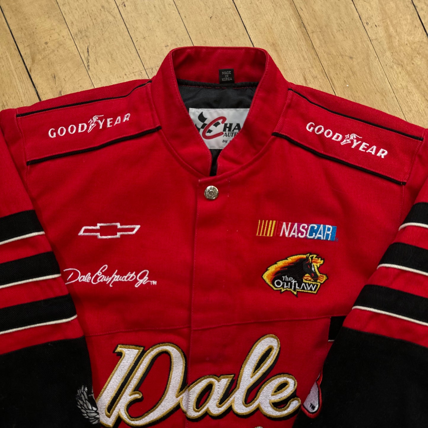 Vintage Nascar Jeff Hamilton Dale Jr. Goodyear Jacket Sz YTH M