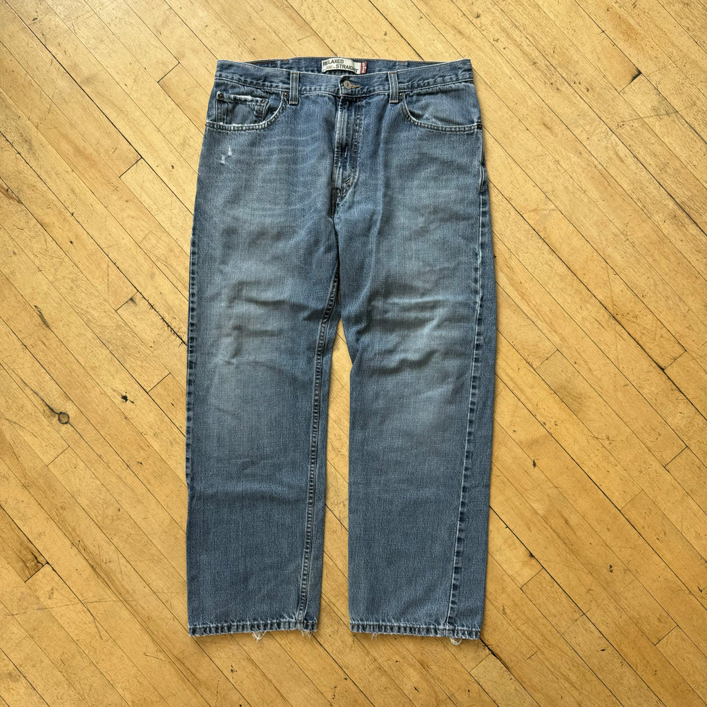 Y2K Levi 559 Thrashed Denim Jeans Sz 38x32