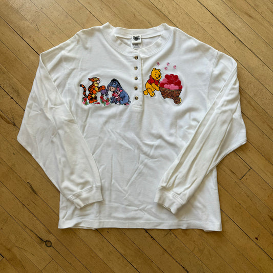 Vintage Pooh & Friends Embroidered Long Sleeve T-shirt Sz M