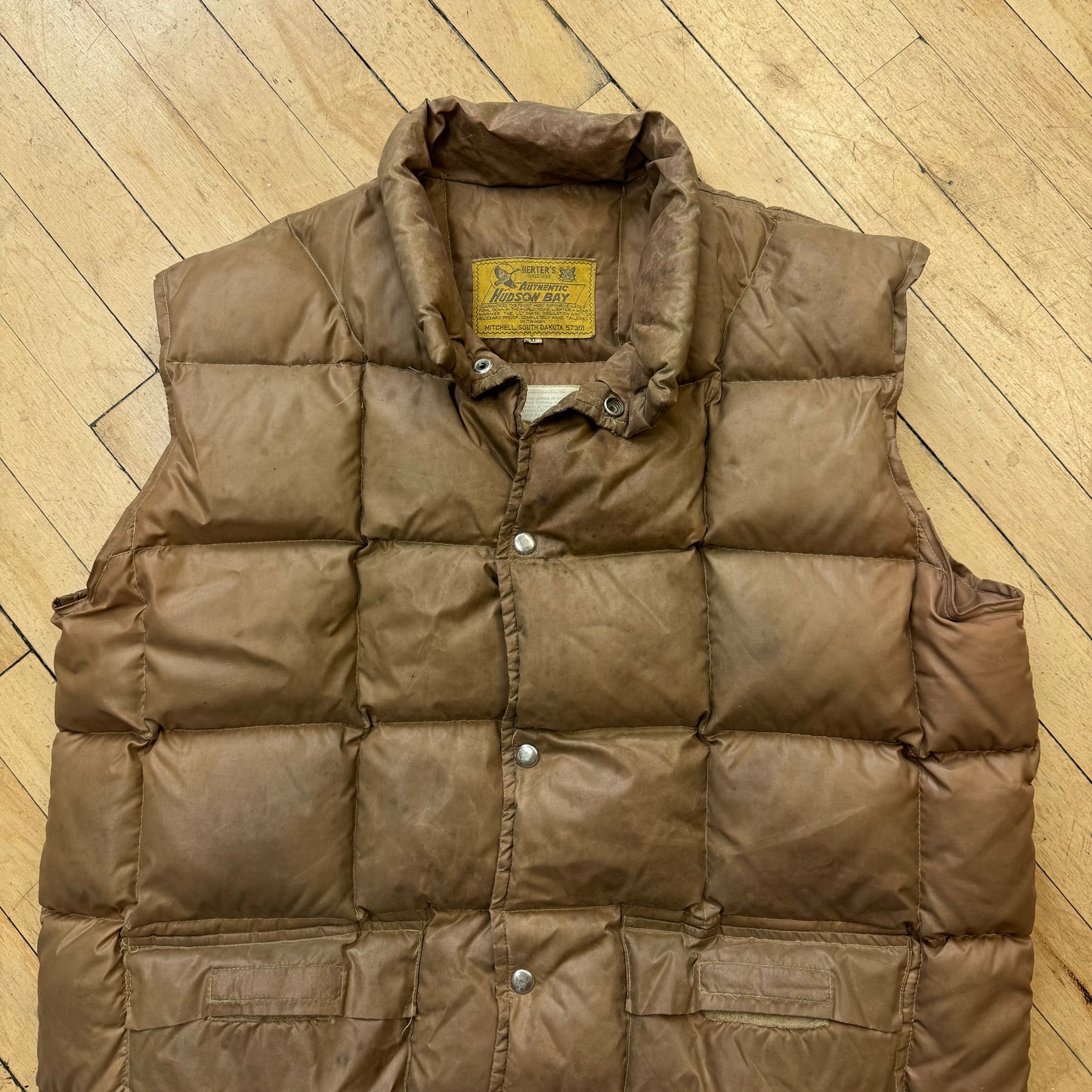 Vintage Hudson Bay Goose Down Puffer Vest Sz L