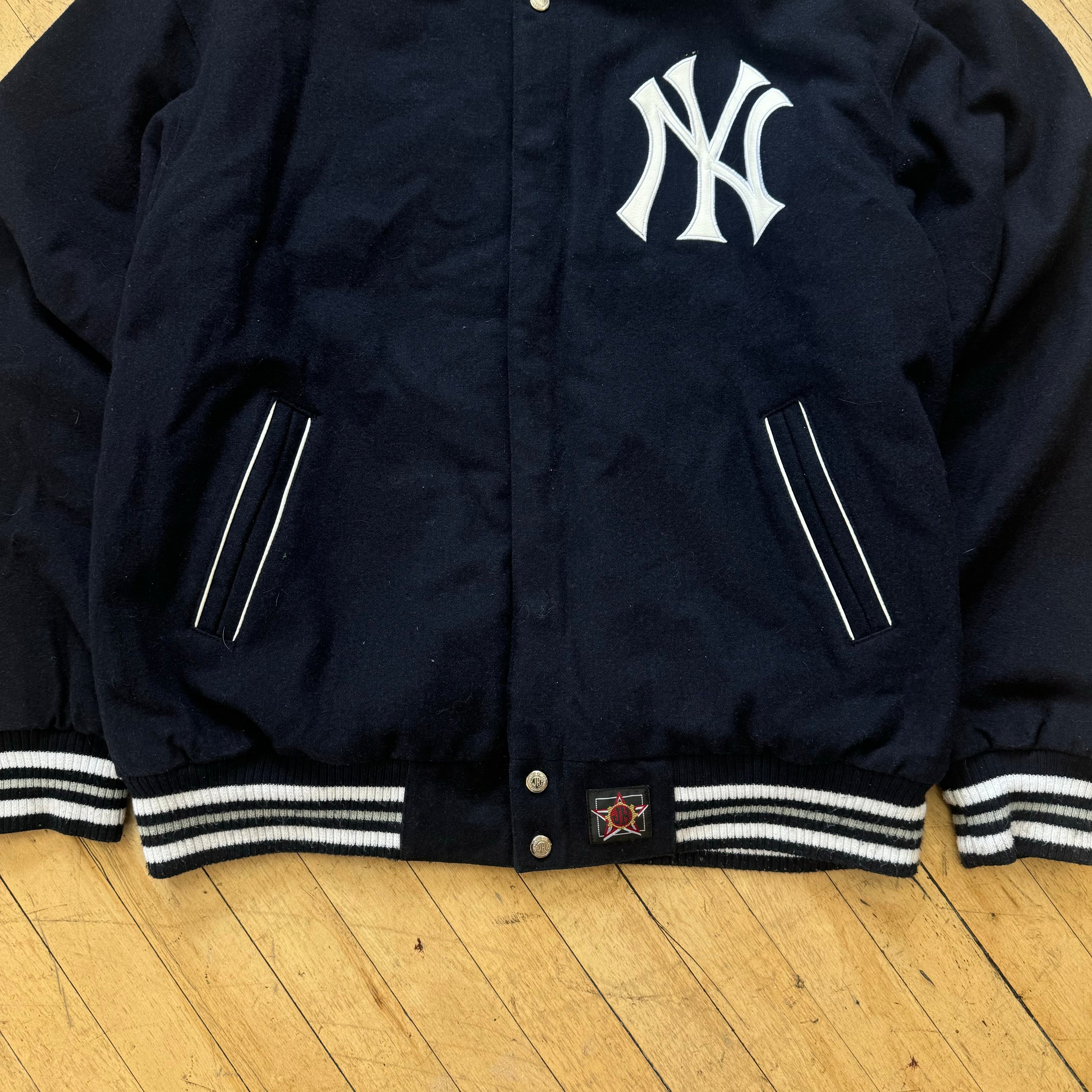 Vintage Jeff Hamilton NY Yankees Reversible Bomber Jacket Sz XXL