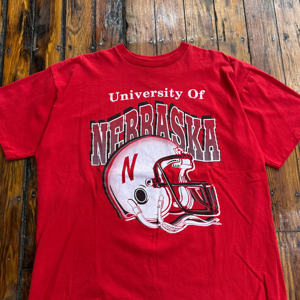 Vintage University of Nebraska Huskers Helmet T-shirt Sz L