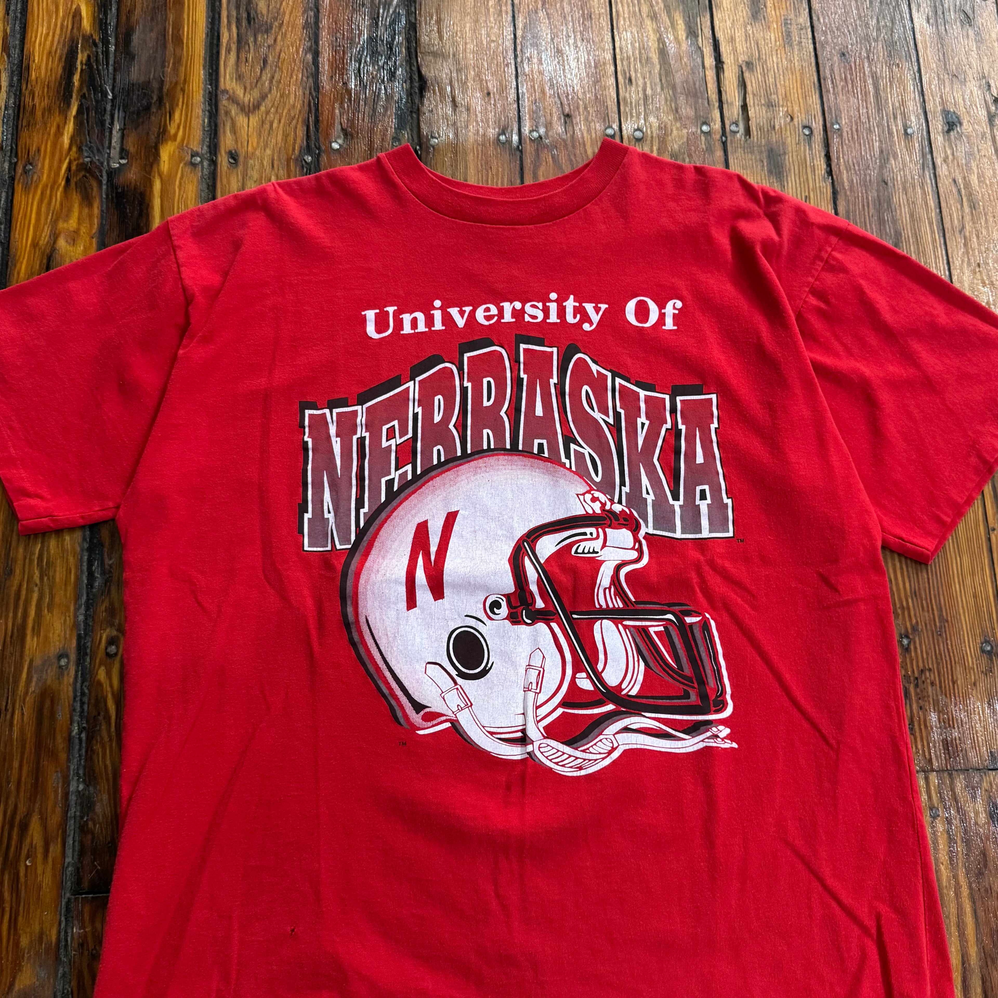 Vintage University of Nebraska Huskers Helmet T-shirt Sz L