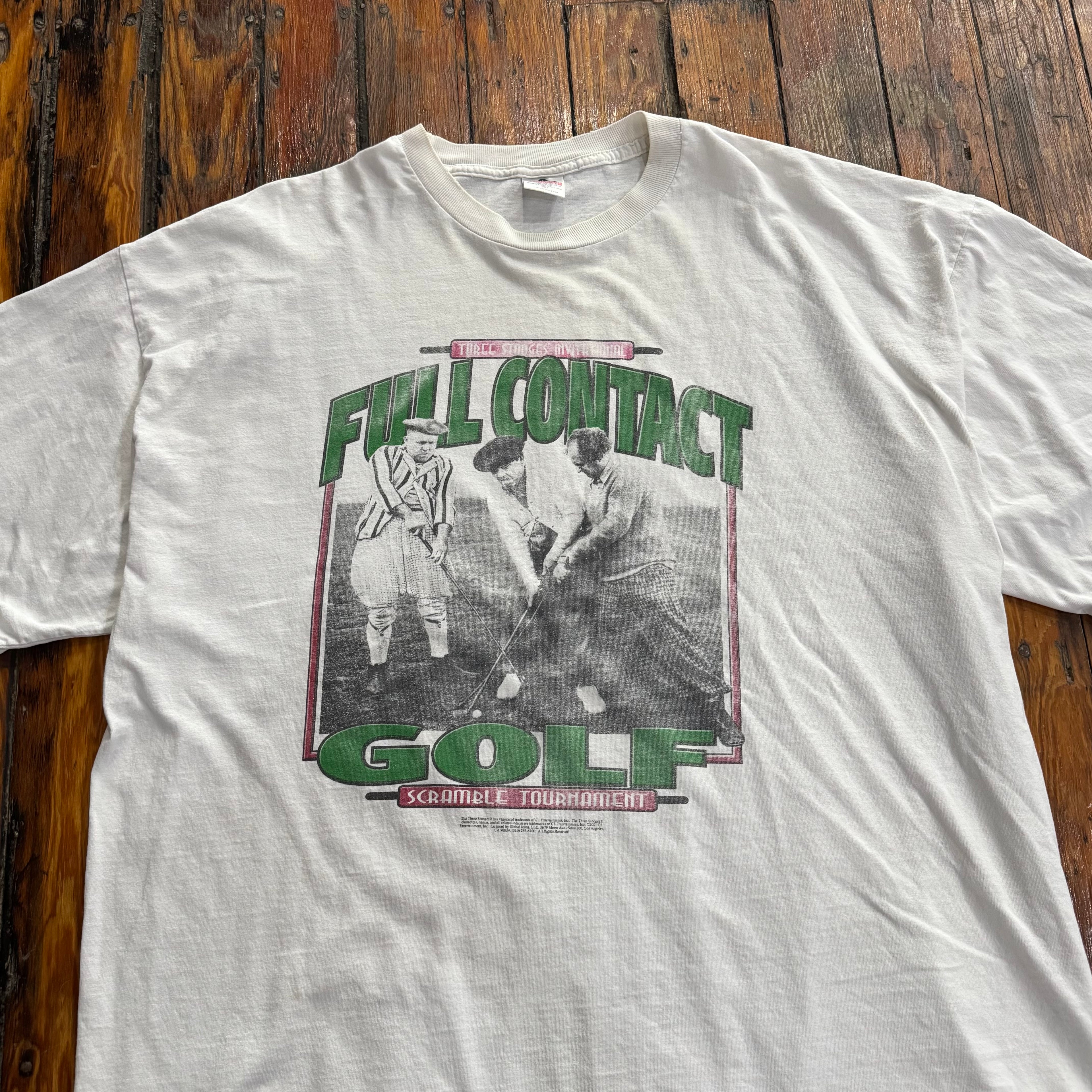 Vintage Three Stooges Full Contact Golf T-shirt Sz XXXL