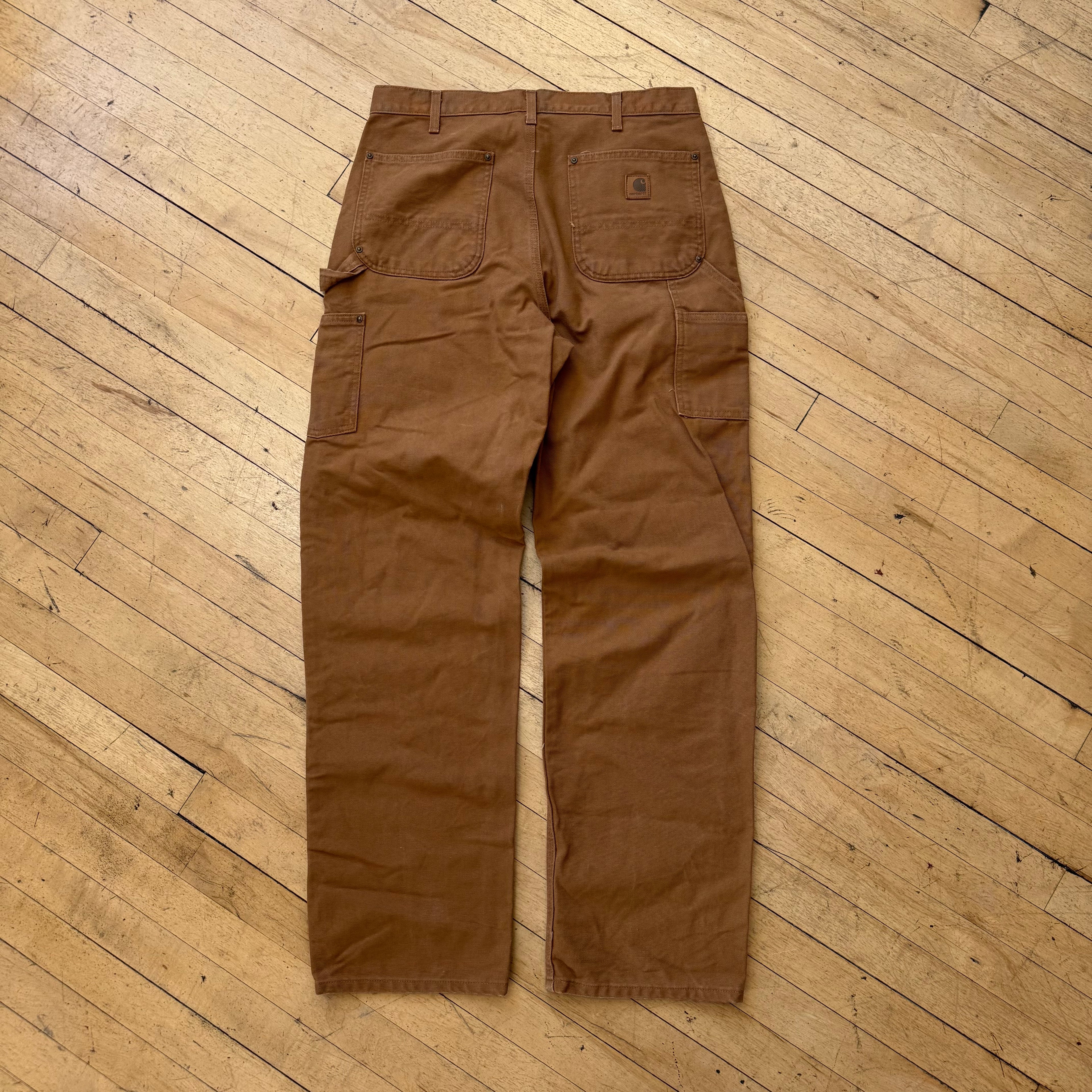 2000s Carhartt Double Kneed Khaki Denim Jeans Sz 34x34