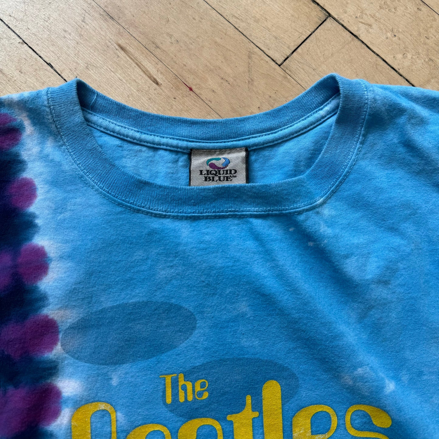 Vintage The Beatles Yellow Submarine Liquid Blue T-shirt Sz XXL