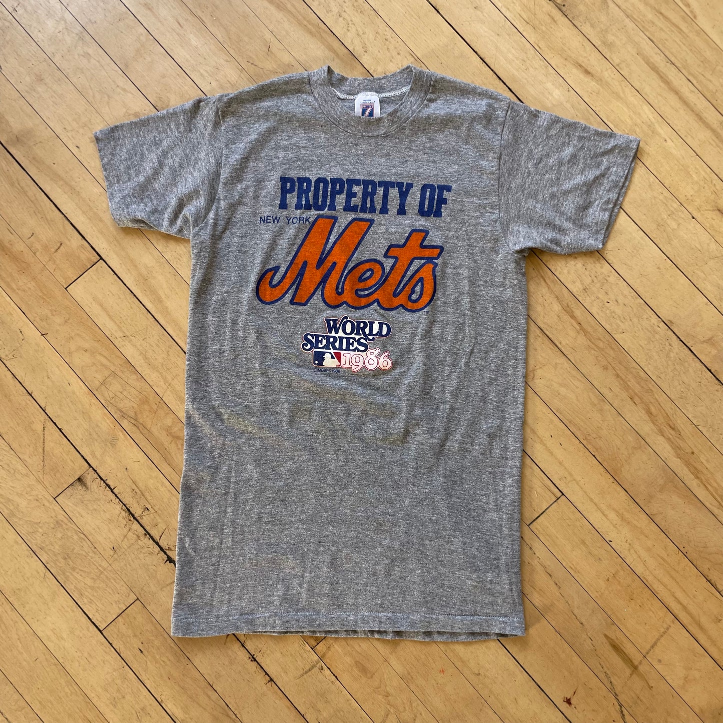 1986 Logo 7 World Series NY Mets T-shirt Sz M