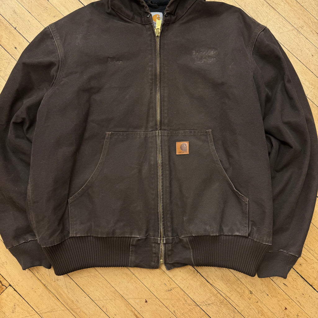 Vintage Brown Carhartt Hooded Jacket Sz L